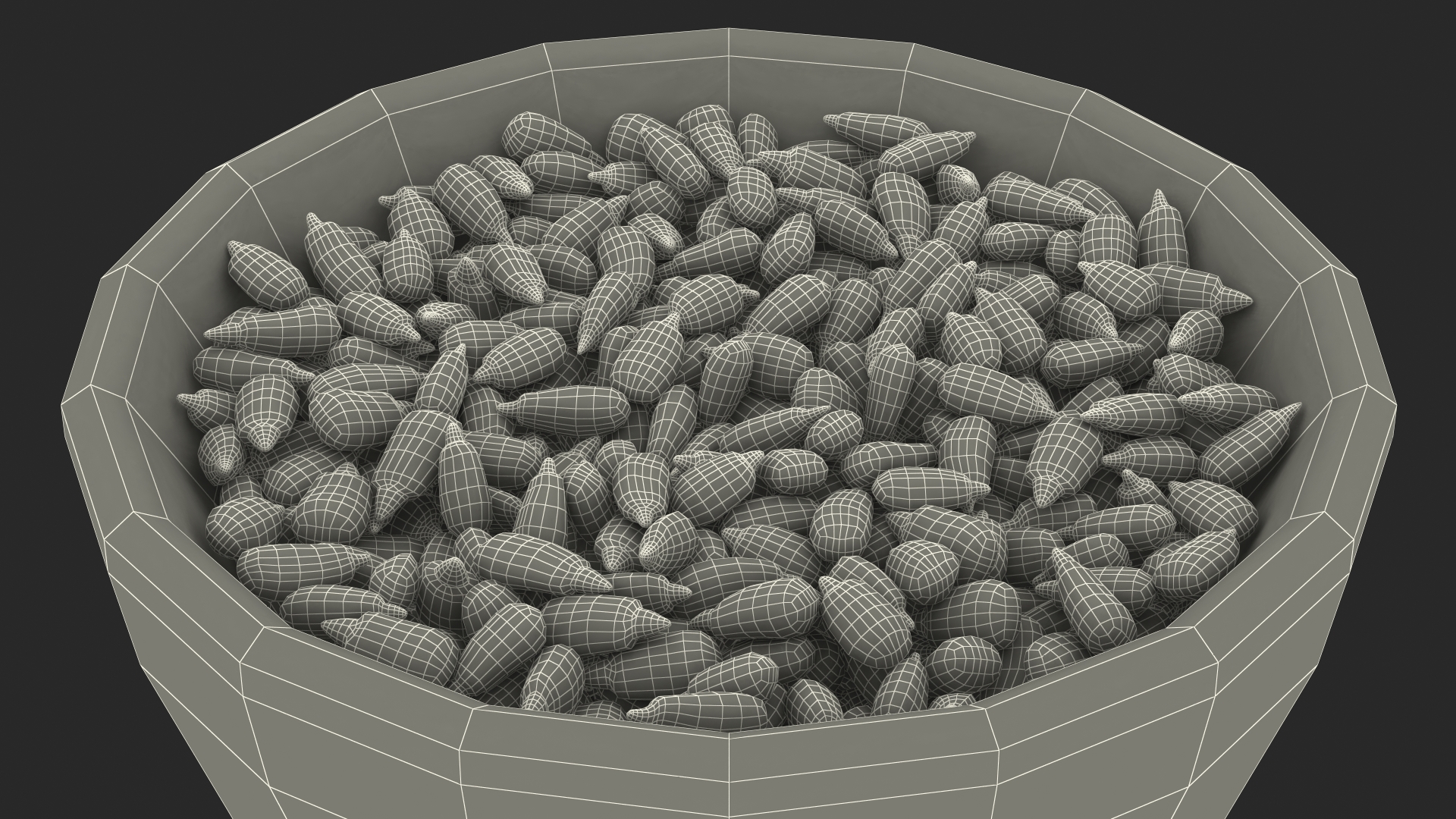 3D model Full Bowl of Peeled Sunflower Seeds
