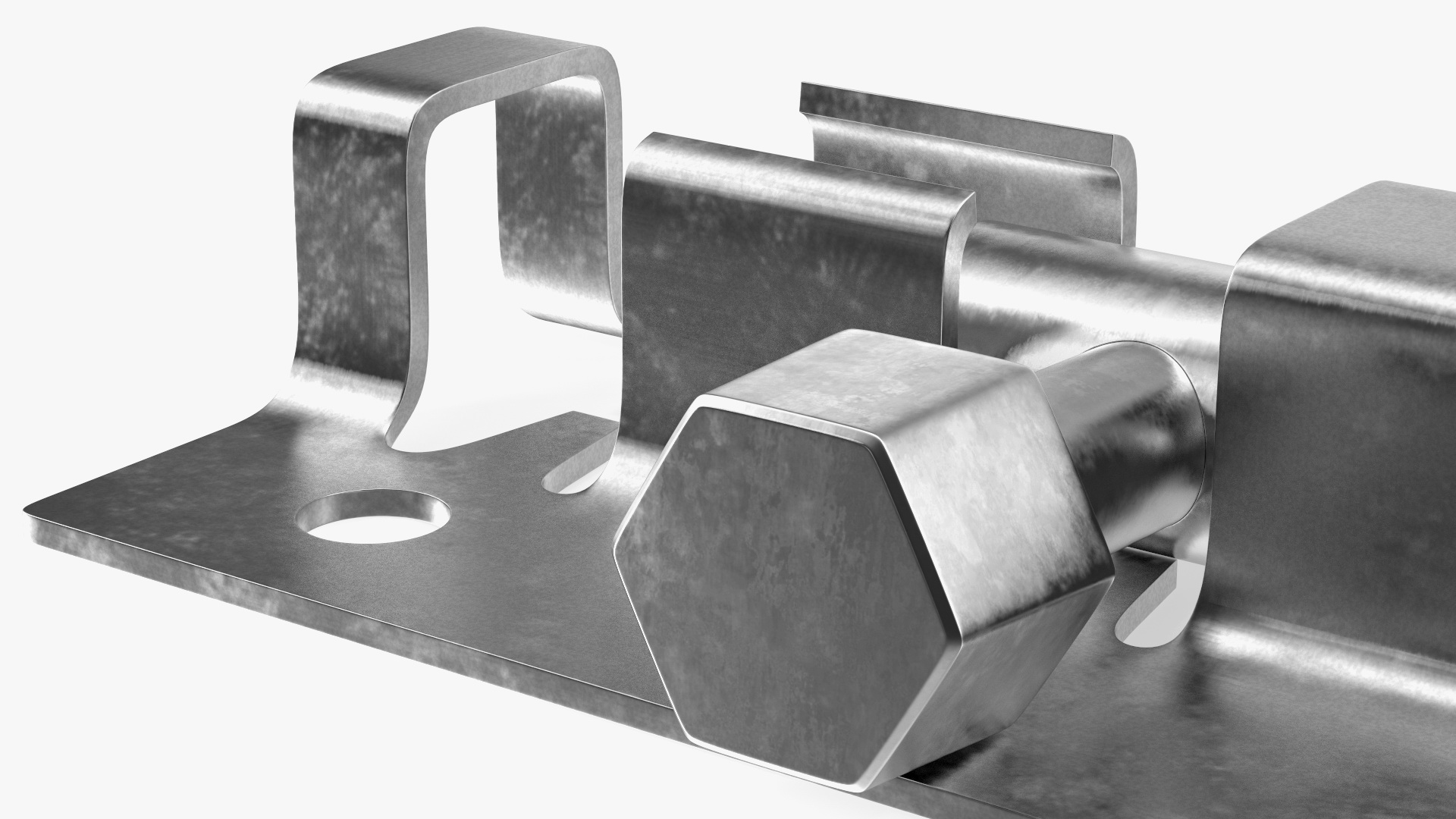 Chrome Sliding Door Locks Set 3D model
