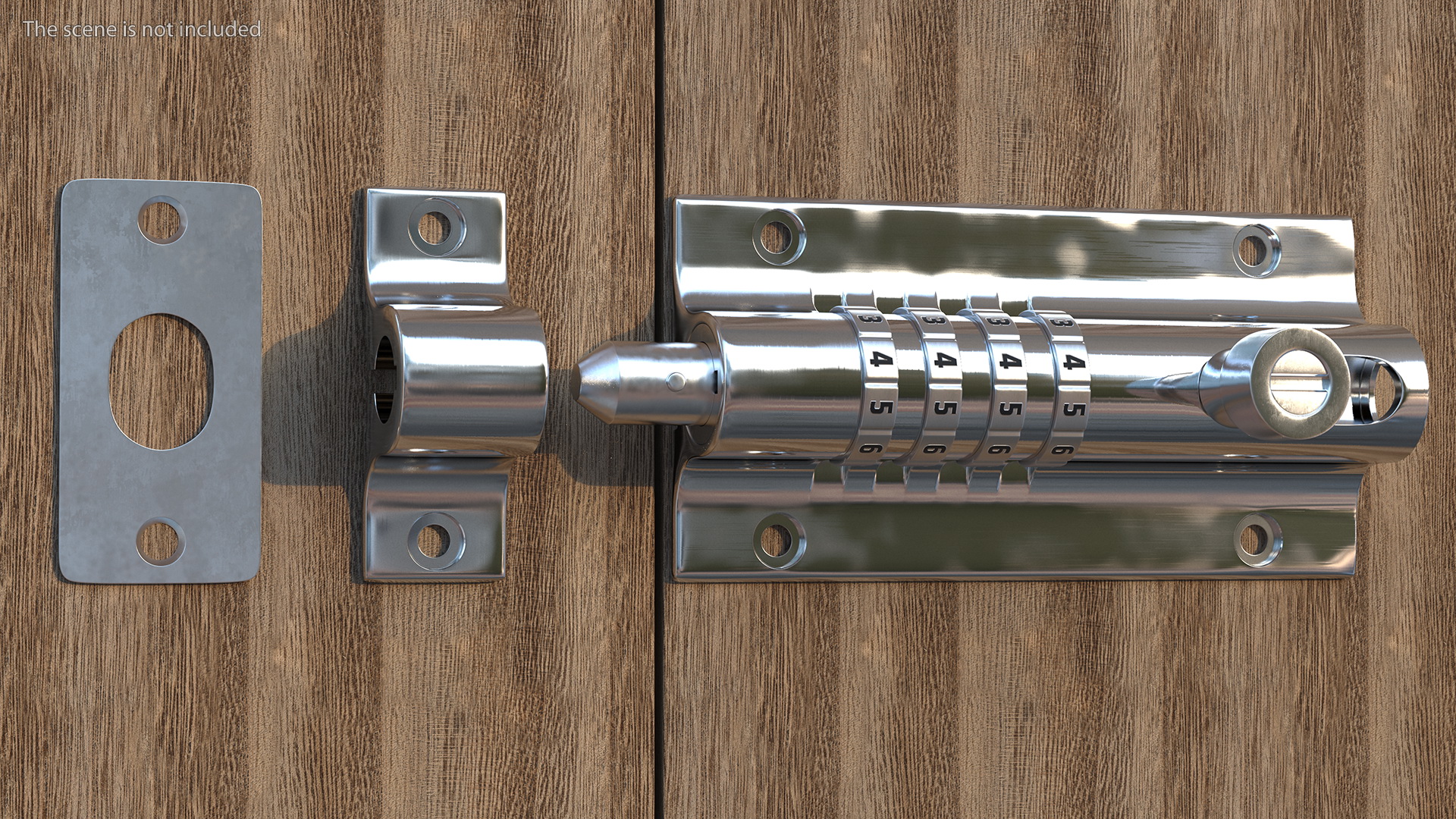 Chrome Sliding Door Locks Set 3D model