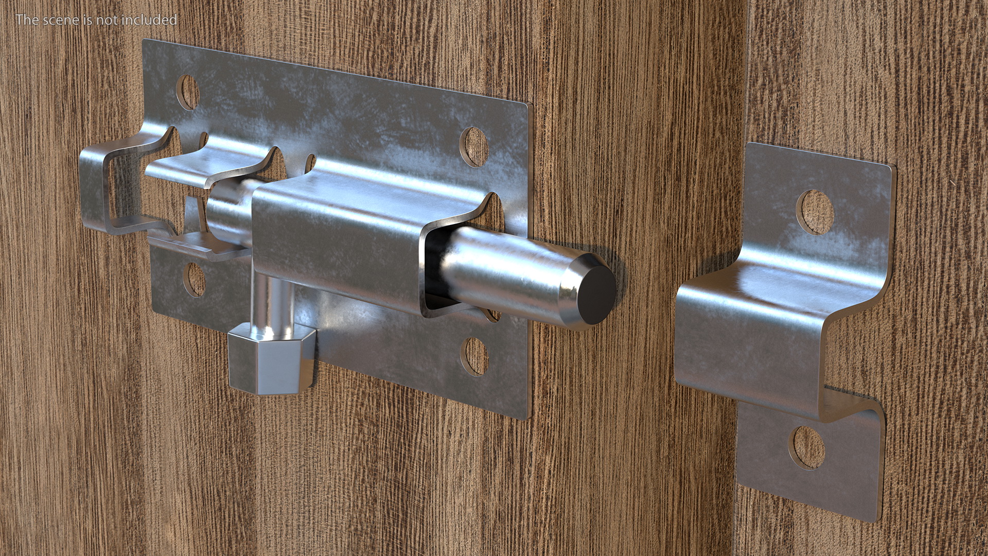 Chrome Sliding Door Locks Set 3D model