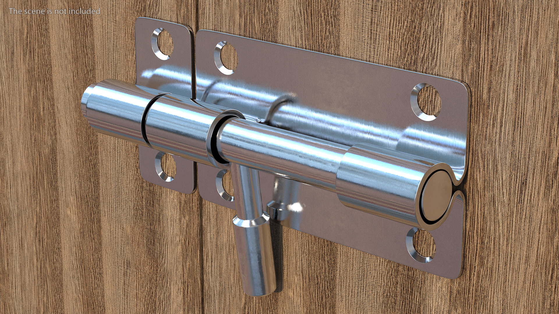 Chrome Sliding Door Locks Set 3D model