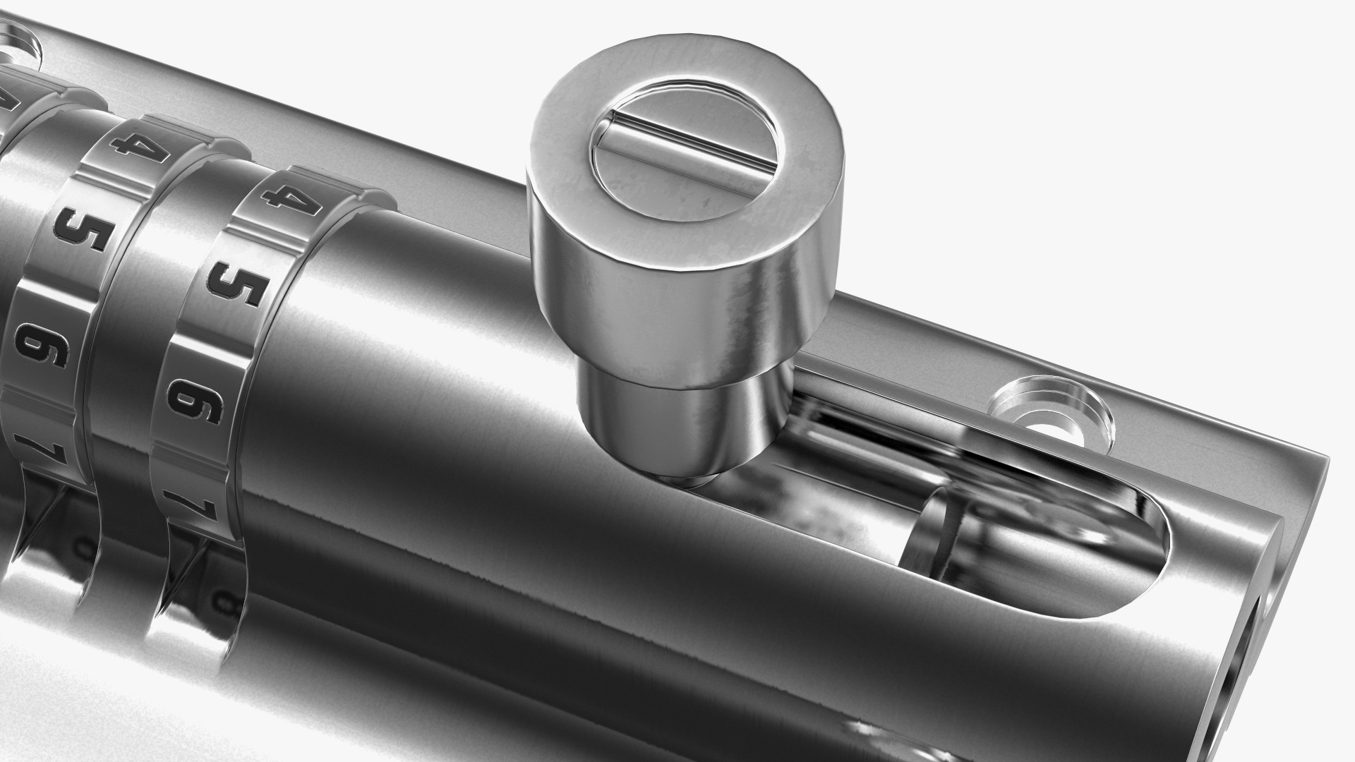 Chrome Sliding Door Locks Set 3D model