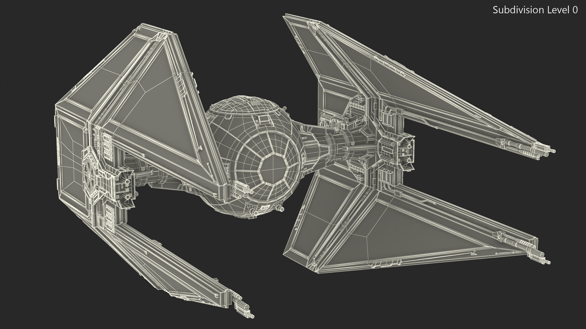 3D model Star Wars TIE Interceptor