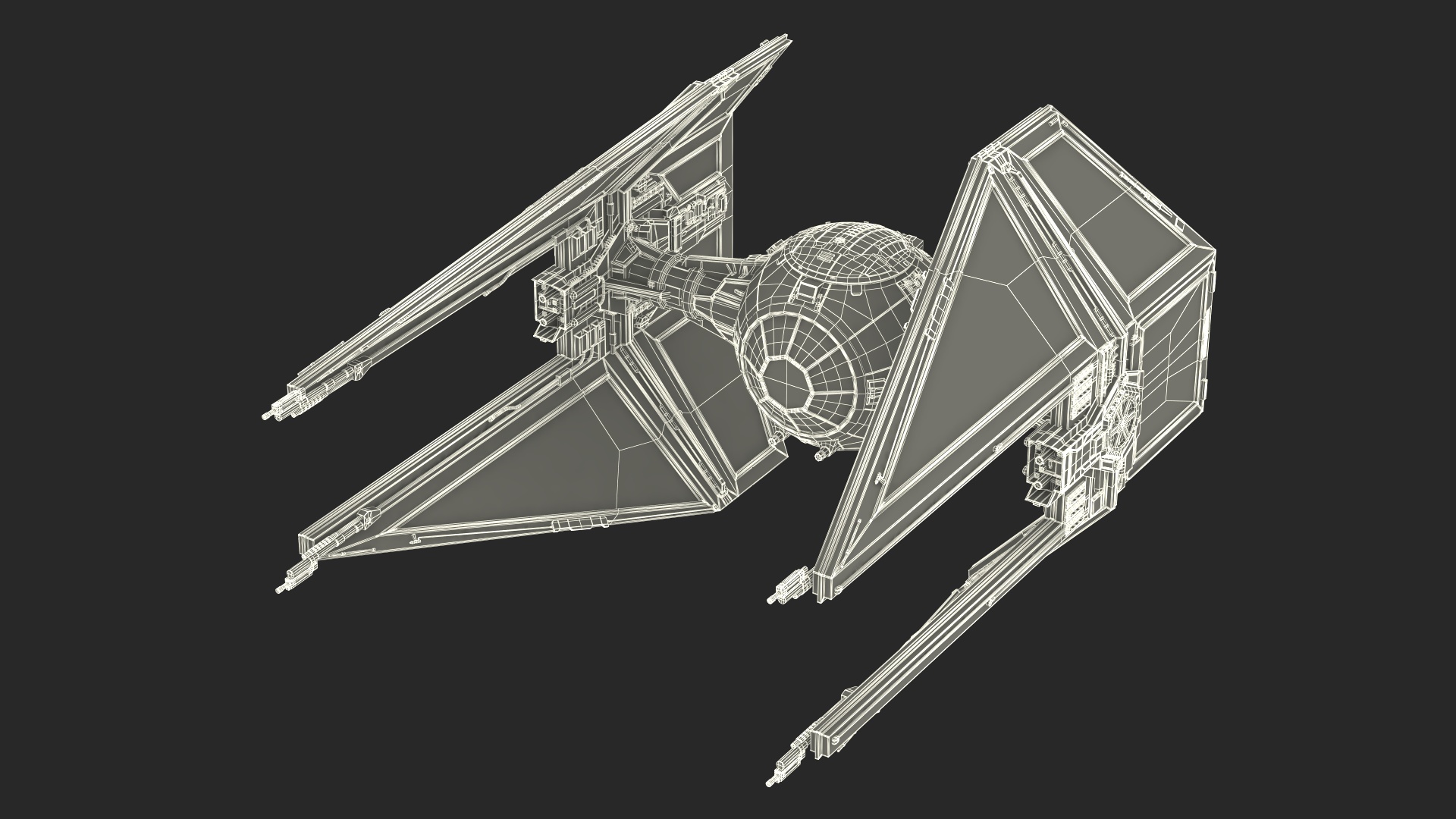 3D model Star Wars TIE Interceptor
