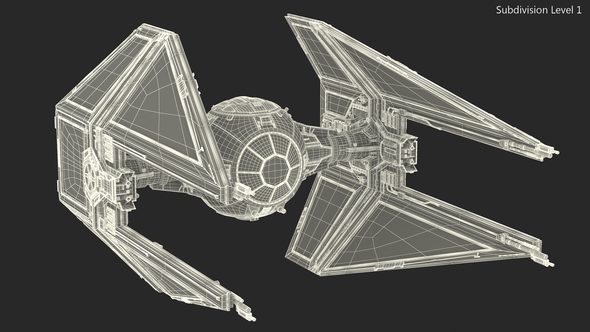 3D model Star Wars TIE Interceptor