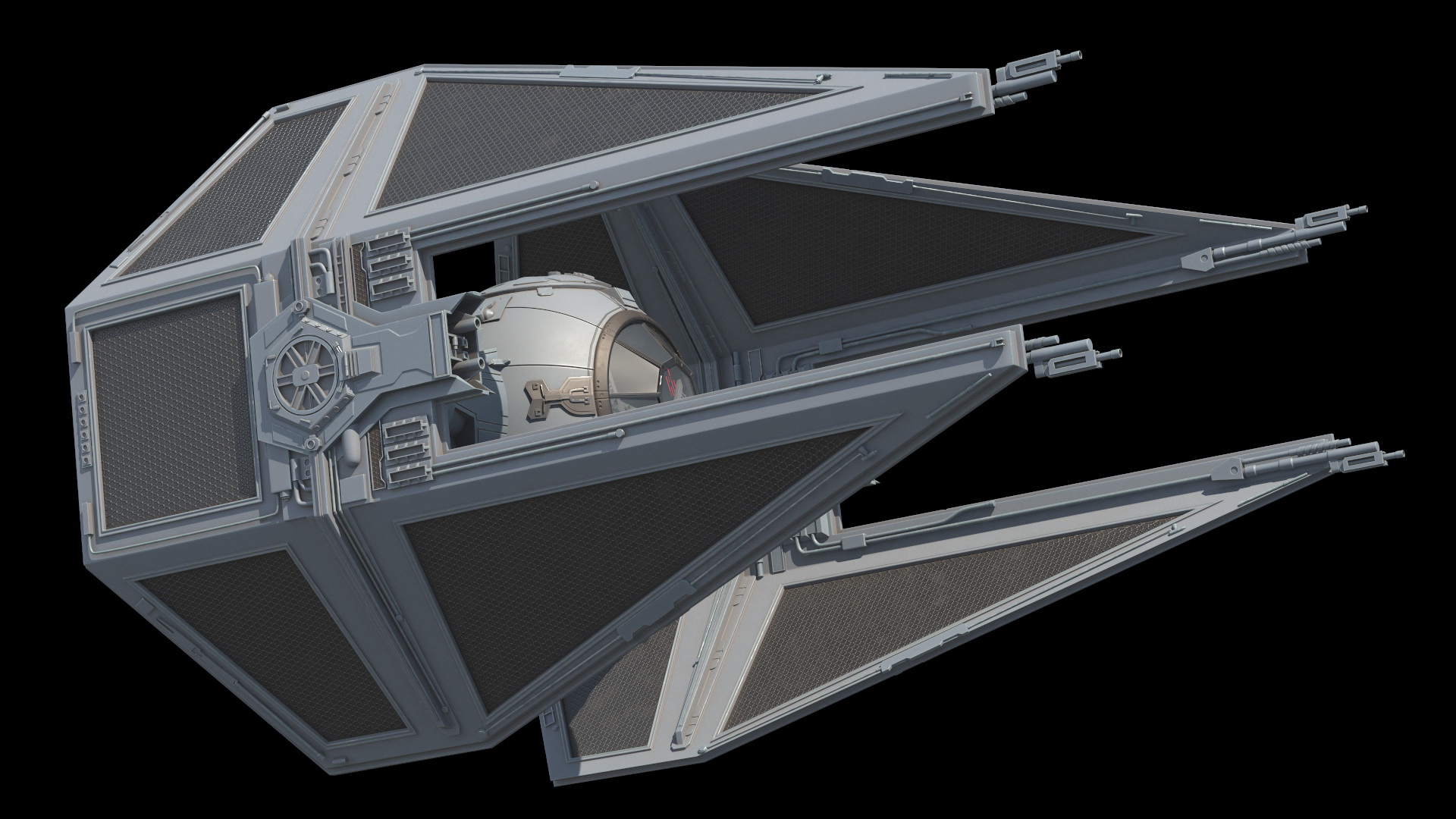 3D model Star Wars TIE Interceptor