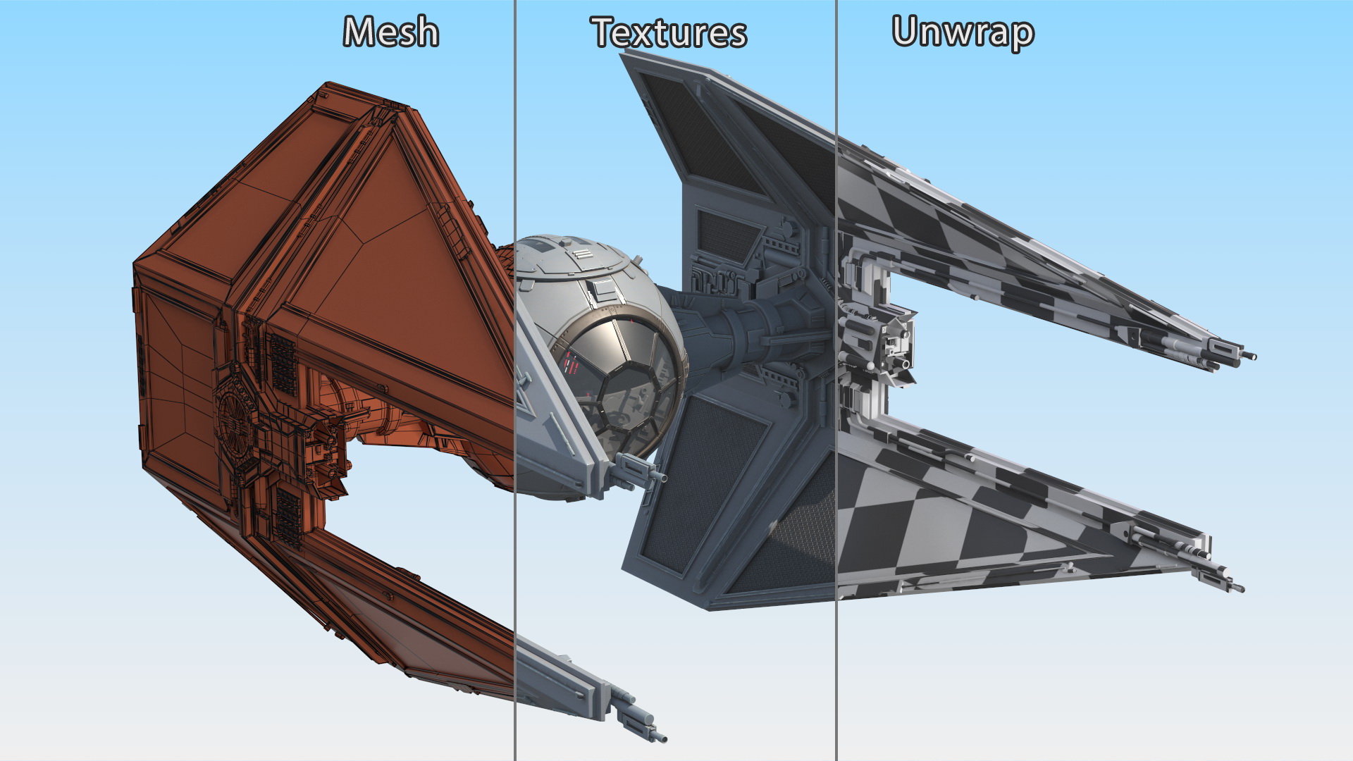 3D model Star Wars TIE Interceptor