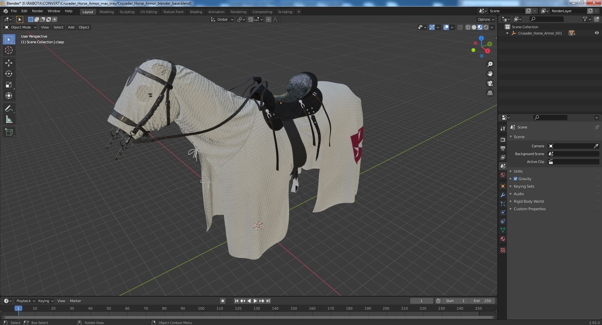 3D model Crusader Horse Armor