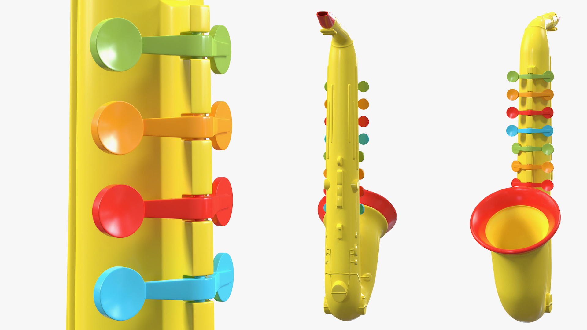 3D model Plastic Colorful Toy Saxophone