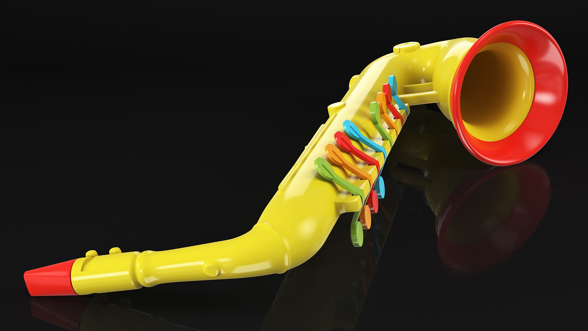 3D model Plastic Colorful Toy Saxophone