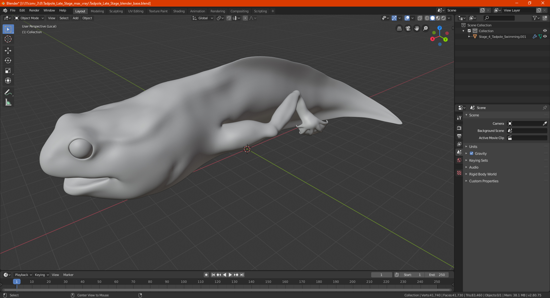 3D Tadpole Late Stage model
