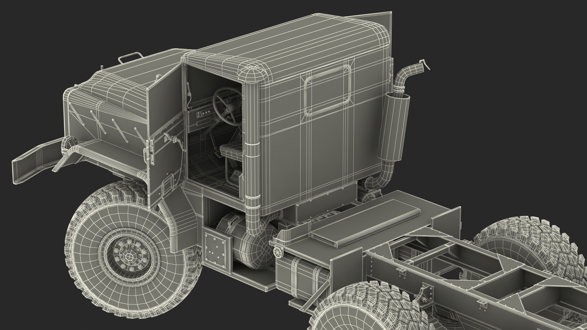 M939 Military Truck Green Rigged 3D