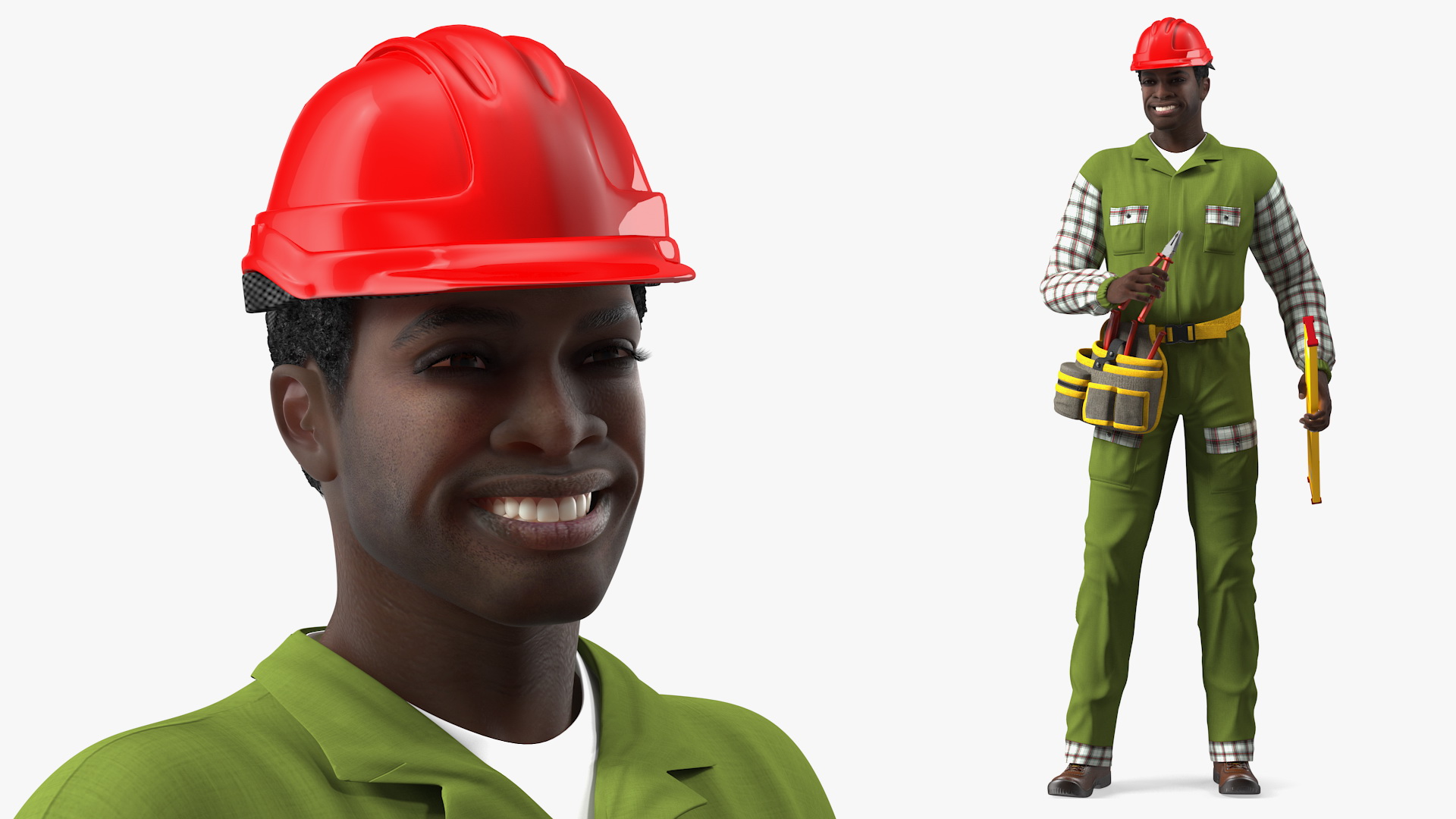 3D Dark Skinned Black Builder