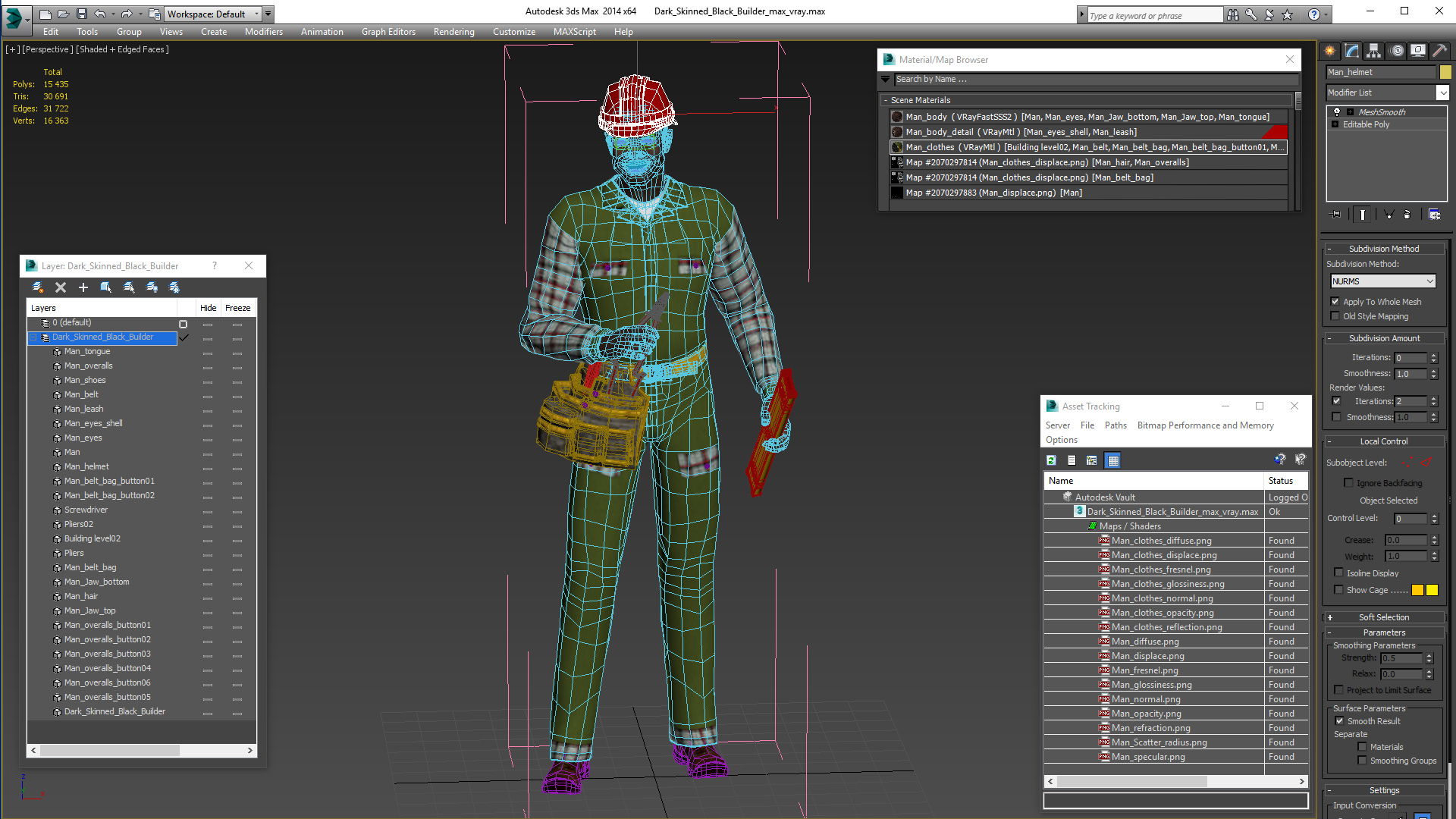 3D Dark Skinned Black Builder