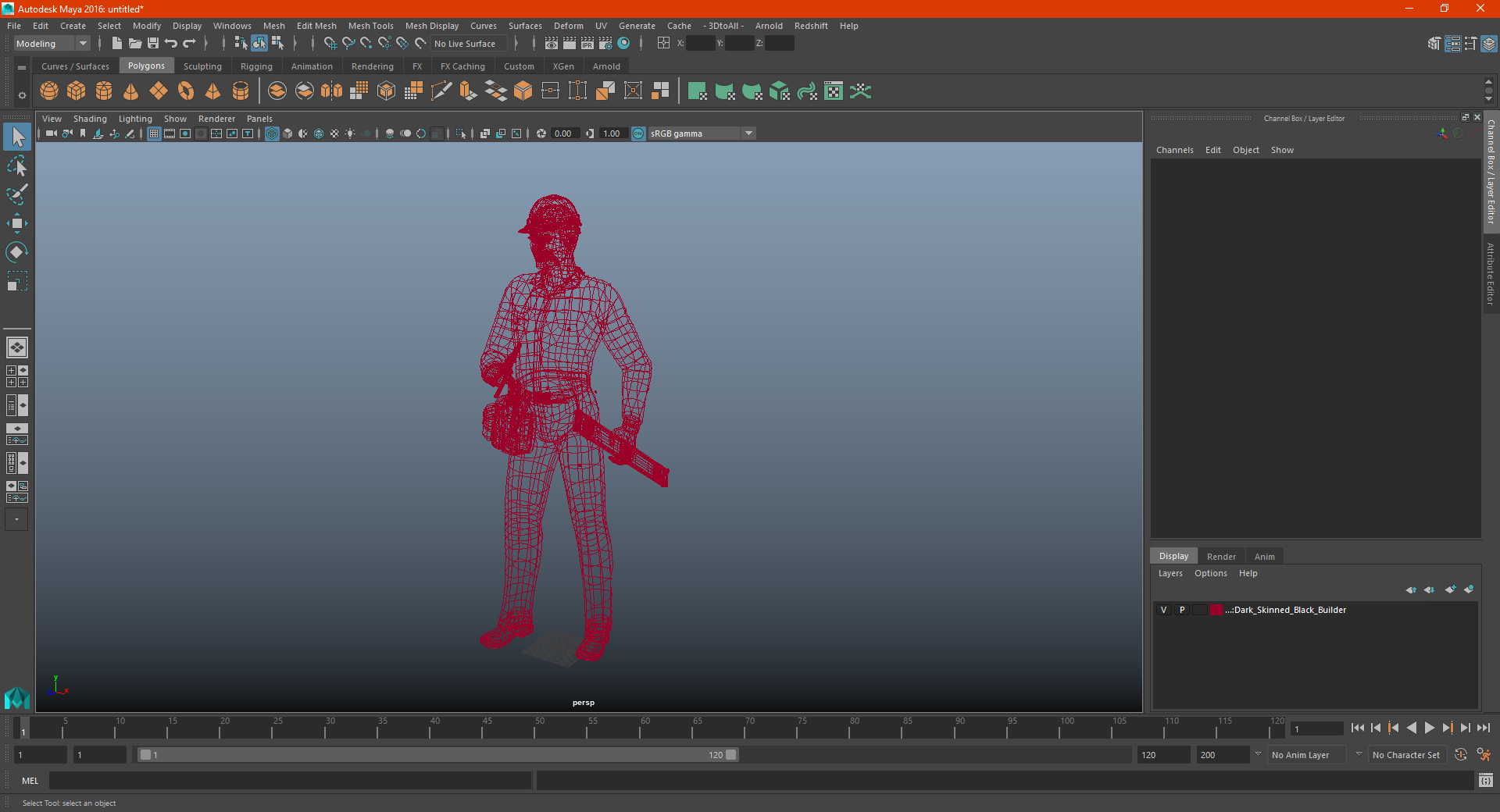3D Dark Skinned Black Builder