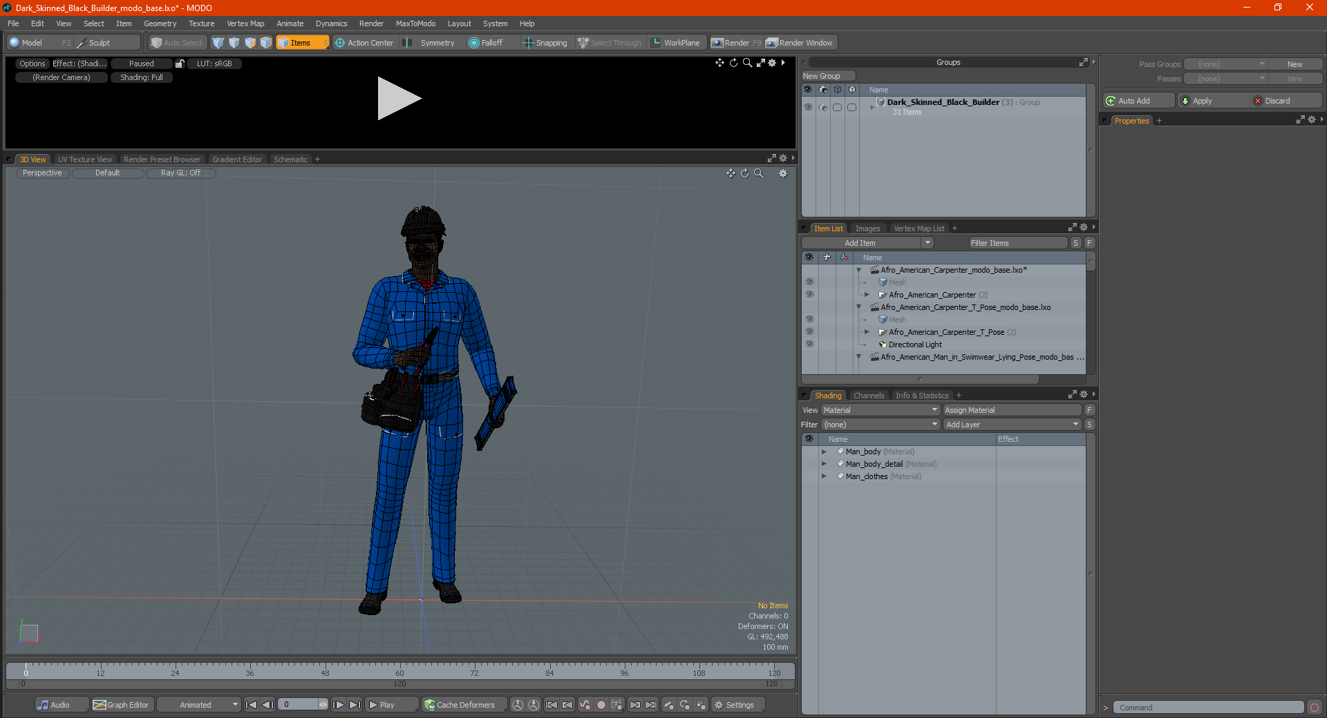3D Dark Skinned Black Builder