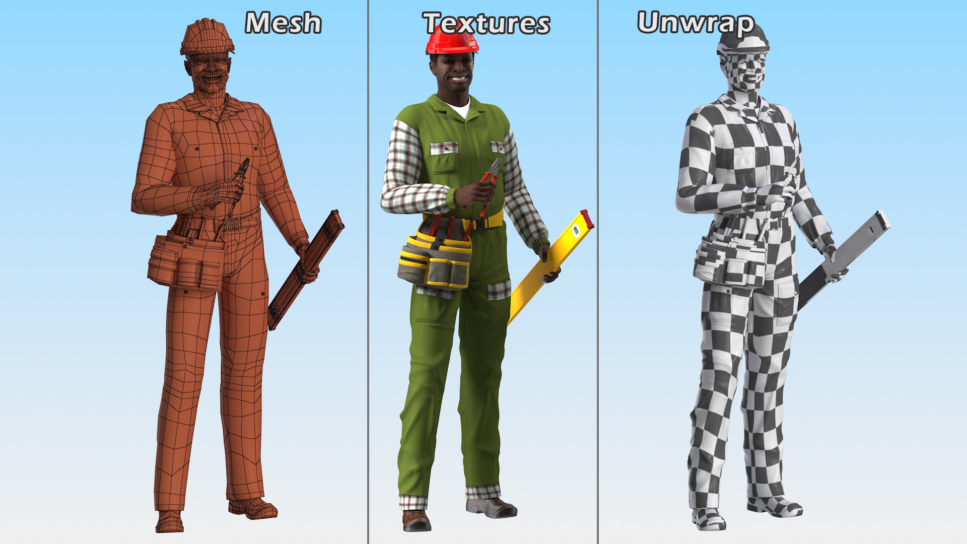 3D Dark Skinned Black Builder