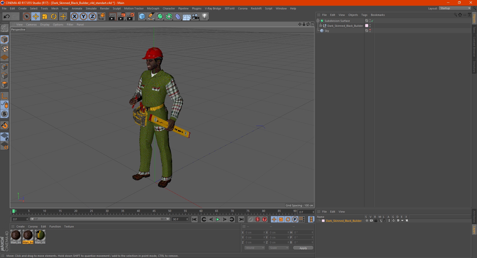 3D Dark Skinned Black Builder