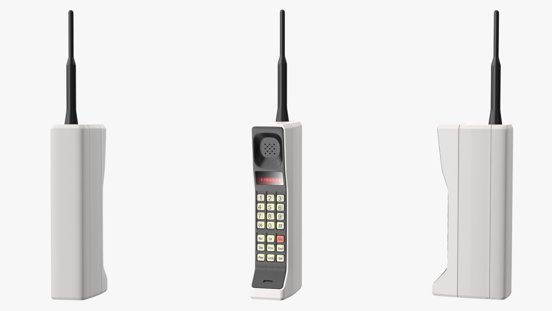 Vintage 1G Brick Cell Phone 3D