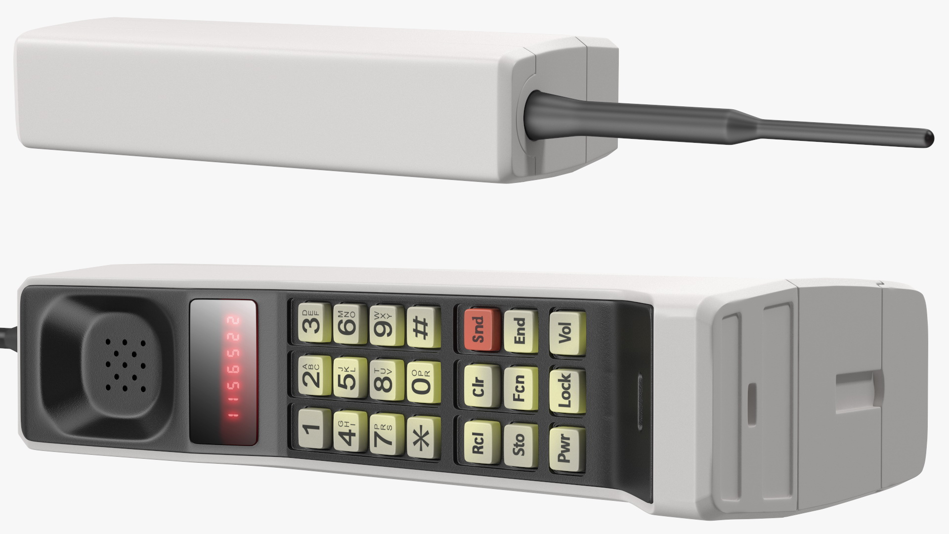 Vintage 1G Brick Cell Phone 3D