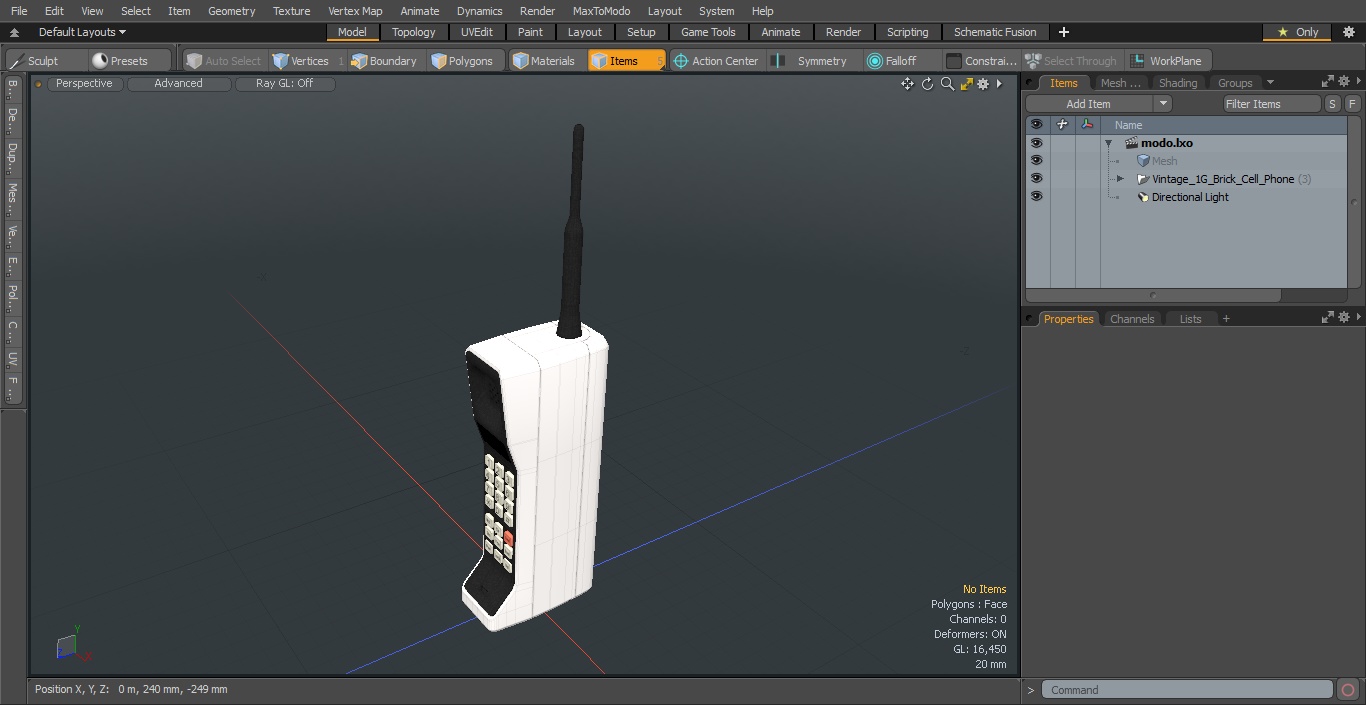 Vintage 1G Brick Cell Phone 3D
