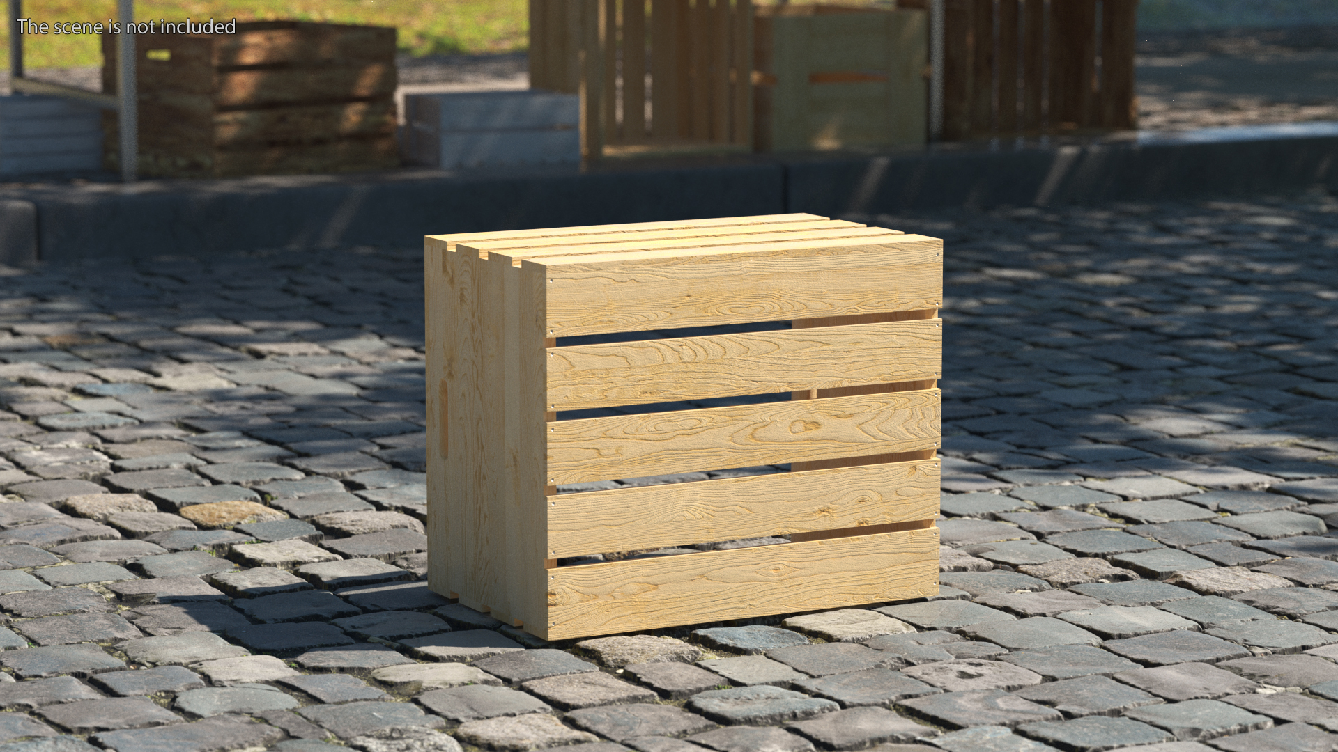 3D Large High Box of Wooden Planks