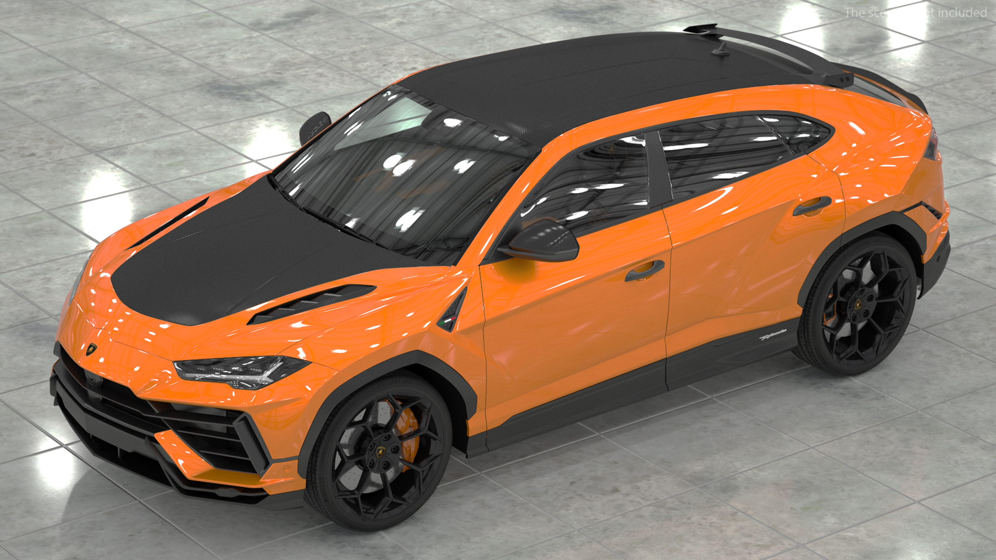 3D model Lamborghini Urus Performante Super Luxury SUV Lights ON