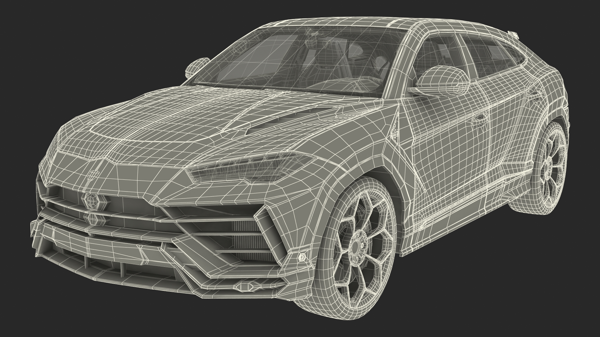 3D model Lamborghini Urus Performante Super Luxury SUV Lights ON