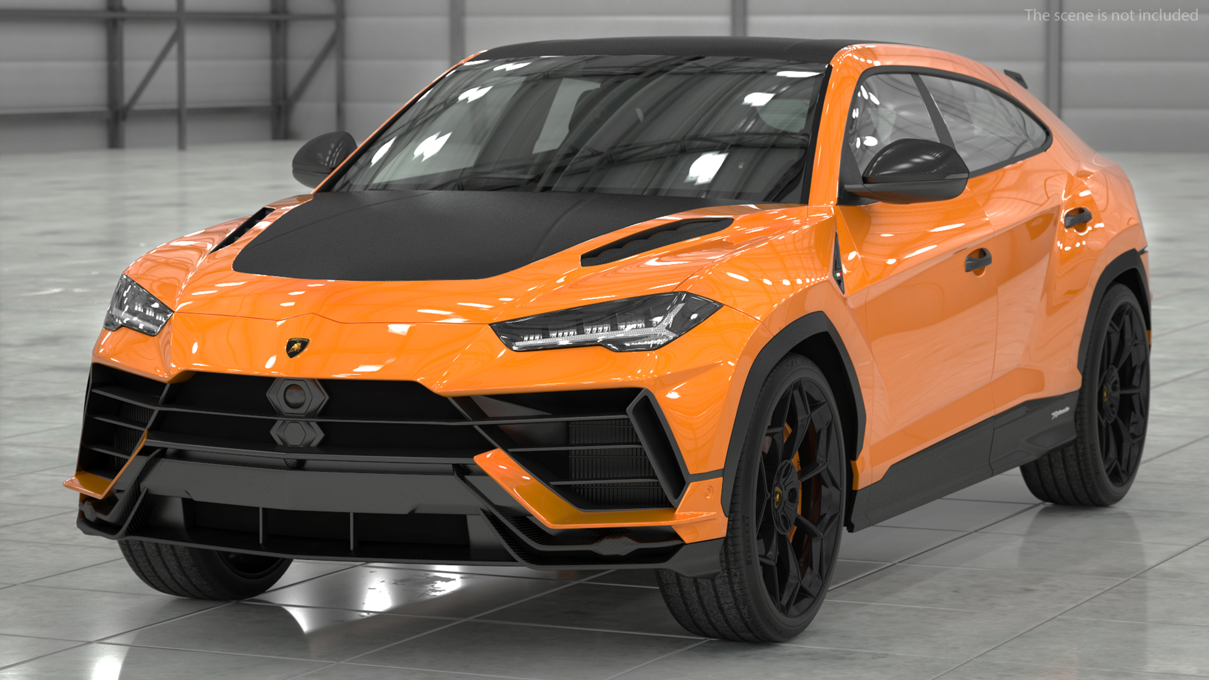 3D model Lamborghini Urus Performante Super Luxury SUV Lights ON