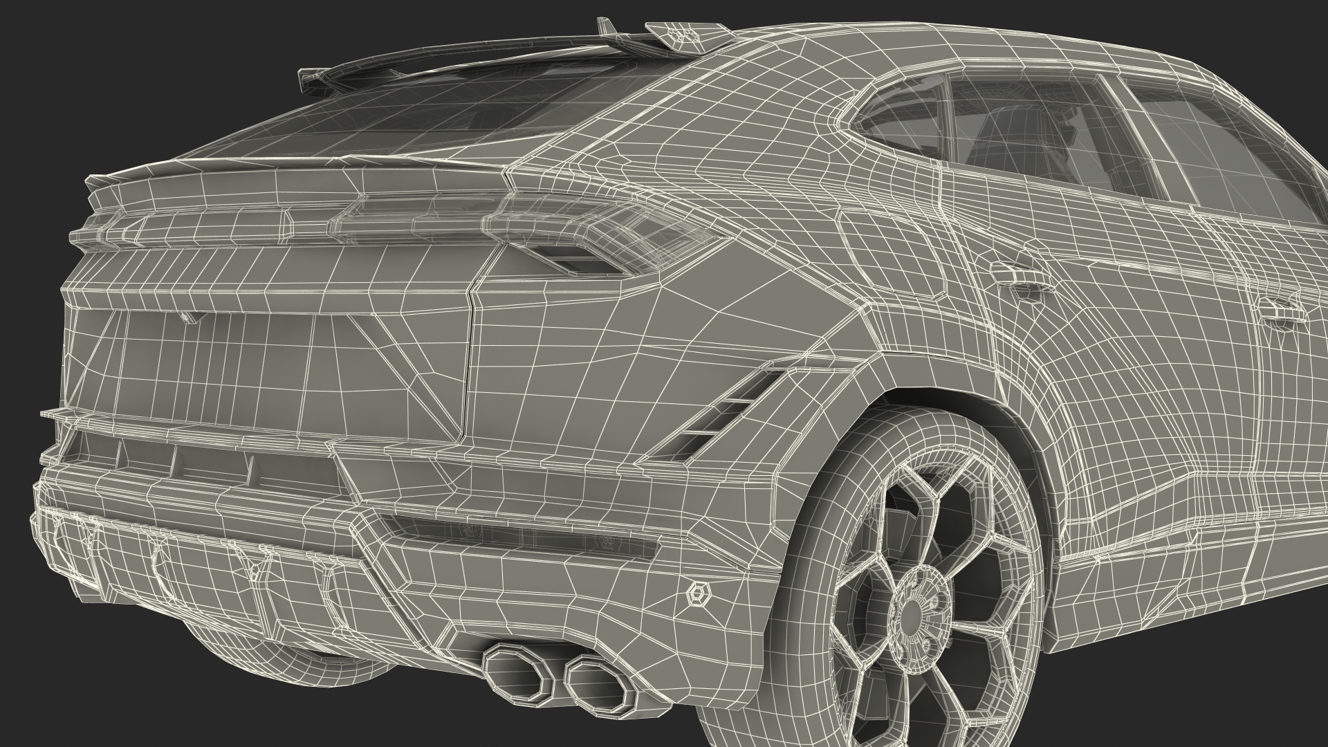 3D model Lamborghini Urus Performante Super Luxury SUV Lights ON