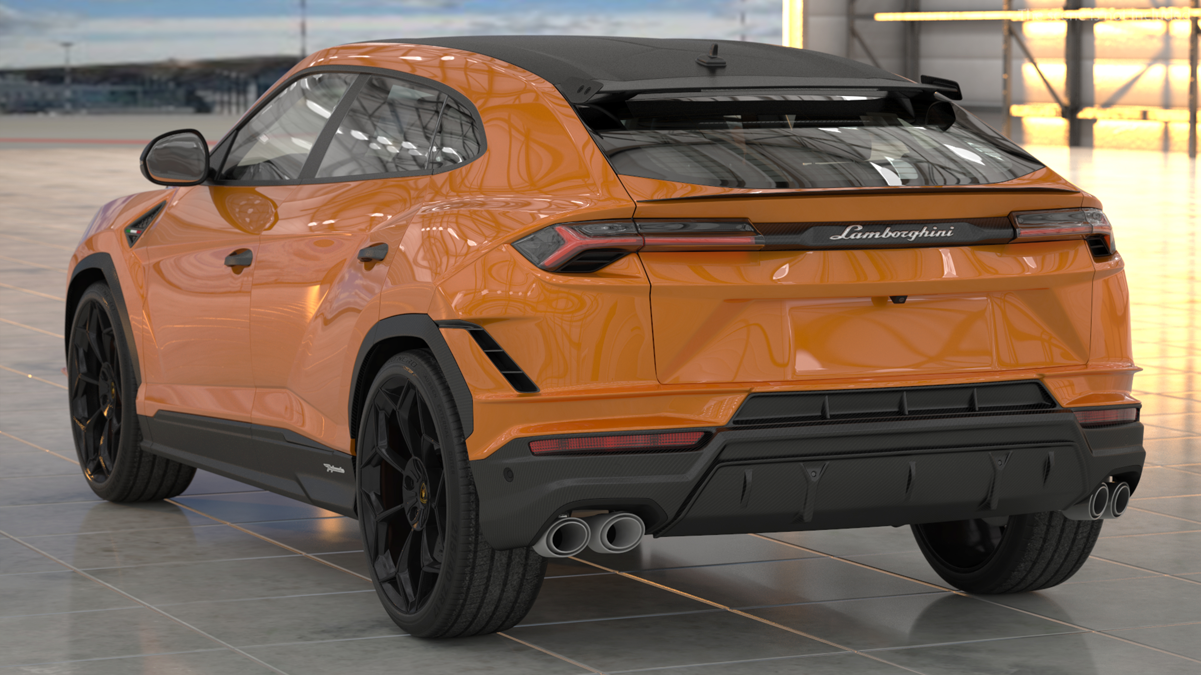 3D model Lamborghini Urus Performante Super Luxury SUV Lights ON