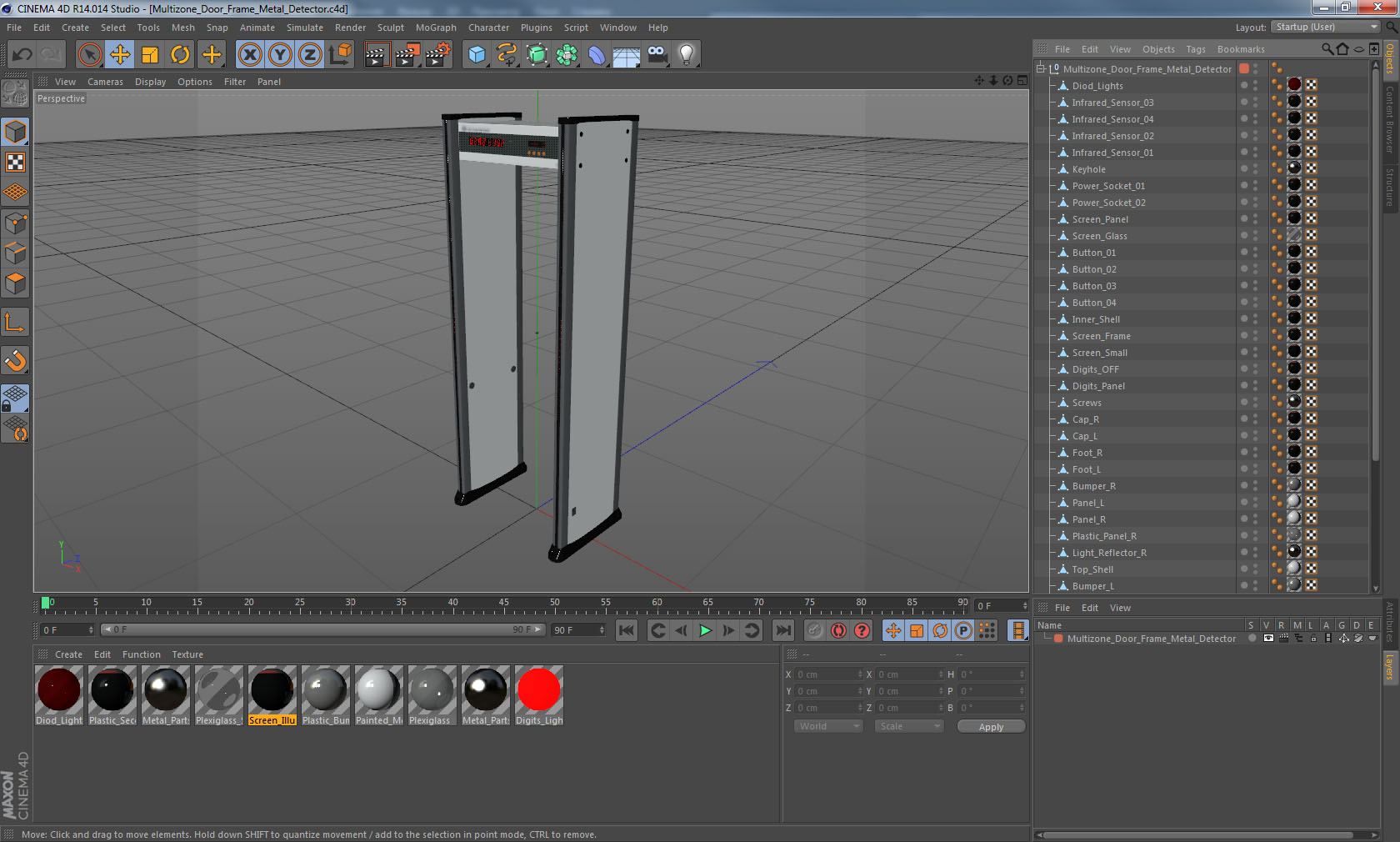 3D model Multizone Door Frame Metal Detector
