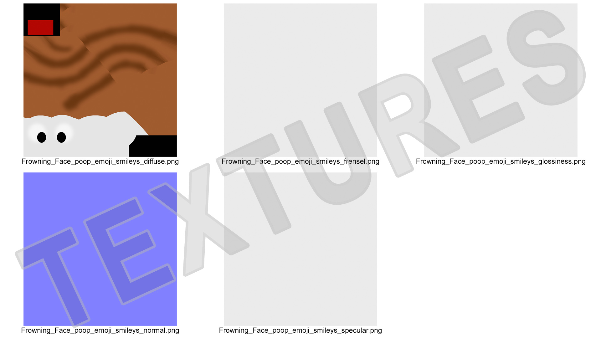 3D model Frowning Face Poop Emoji Smile