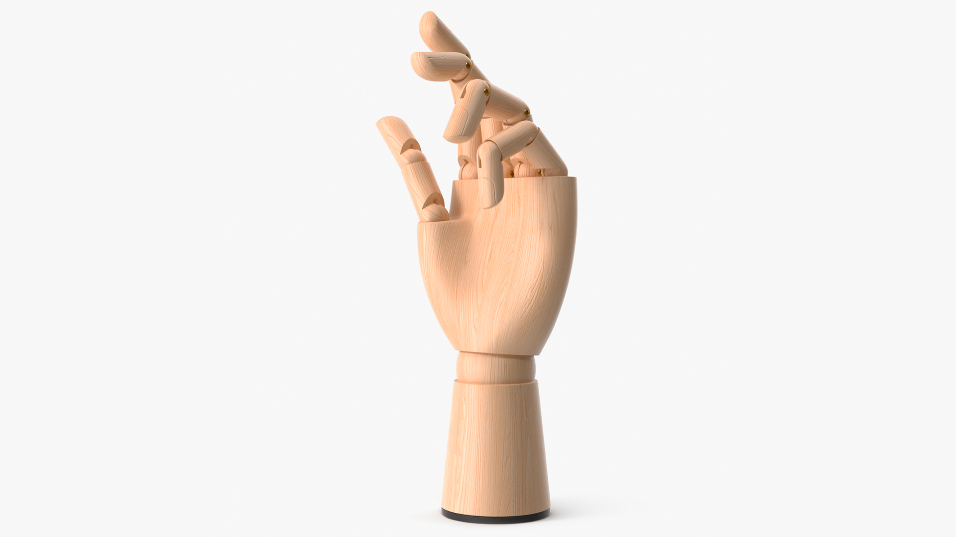 3D Wooden Drawing Hand Model Relaxed Pose model