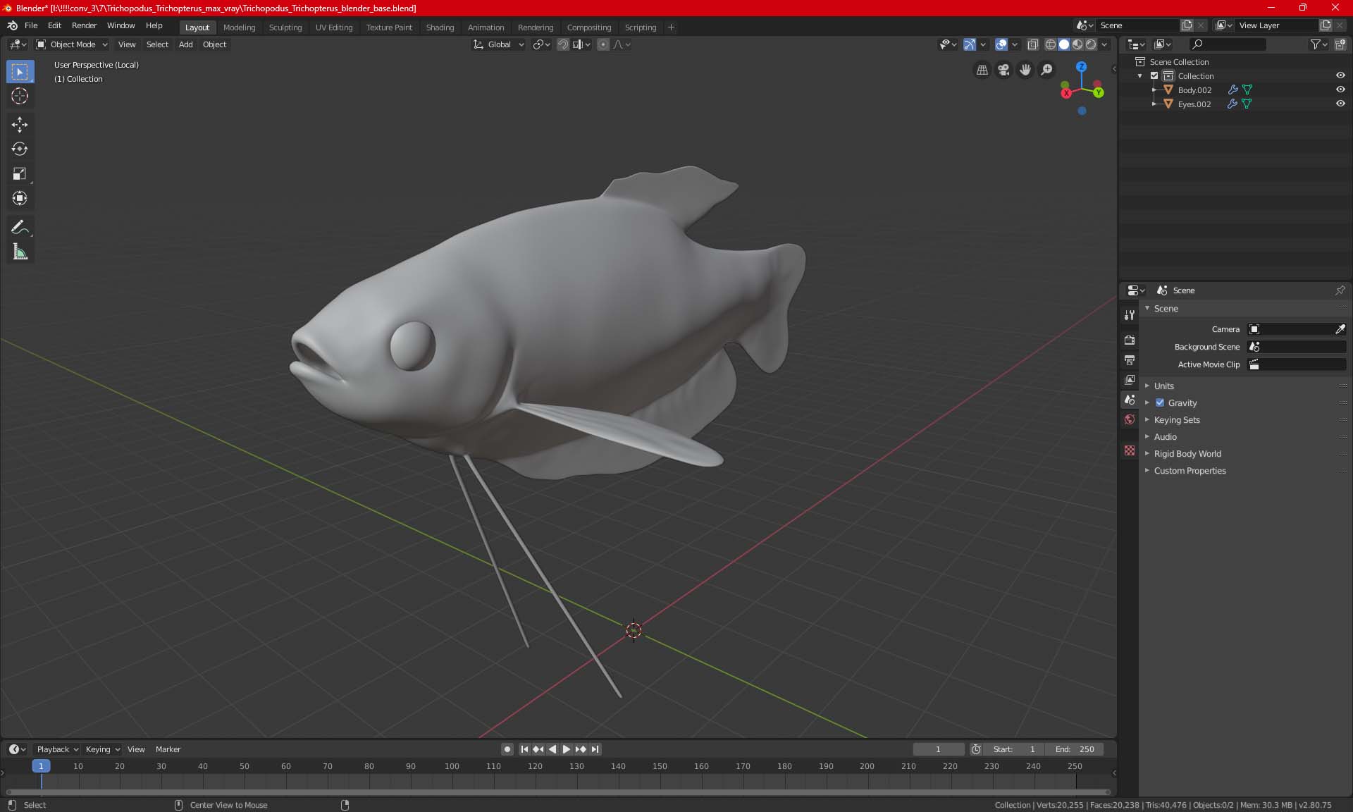 Trichopodus Trichopterus 3D model