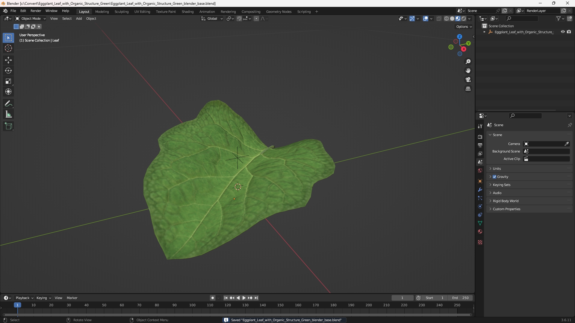 Eggplant Leaf with Organic Structure Green, view 9