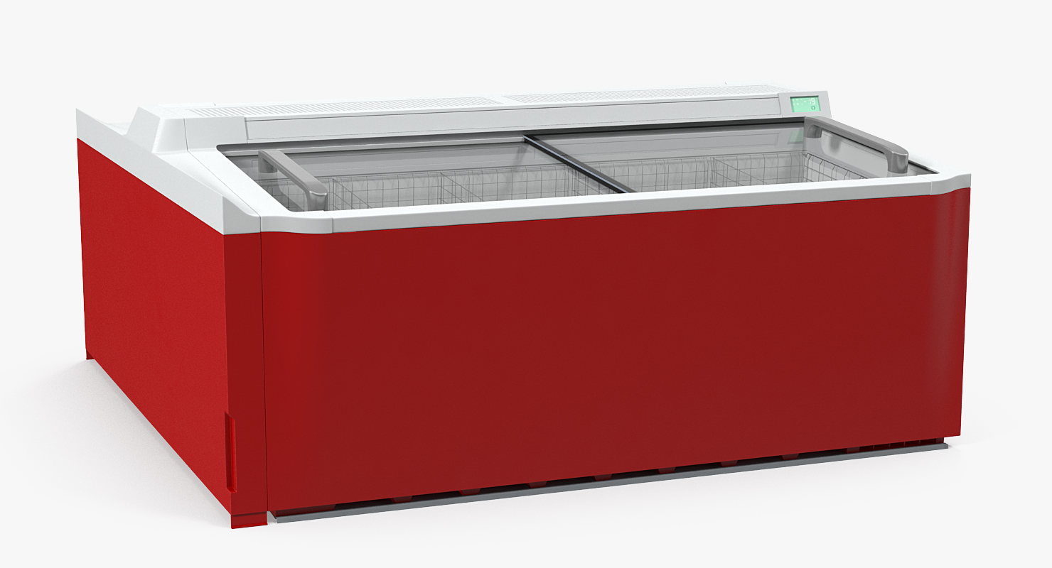 Sliding Glass Top Display Chest Freezer 3D model