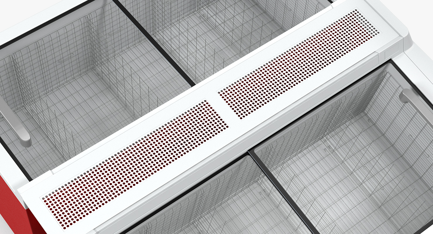 Sliding Glass Top Display Chest Freezer 3D model