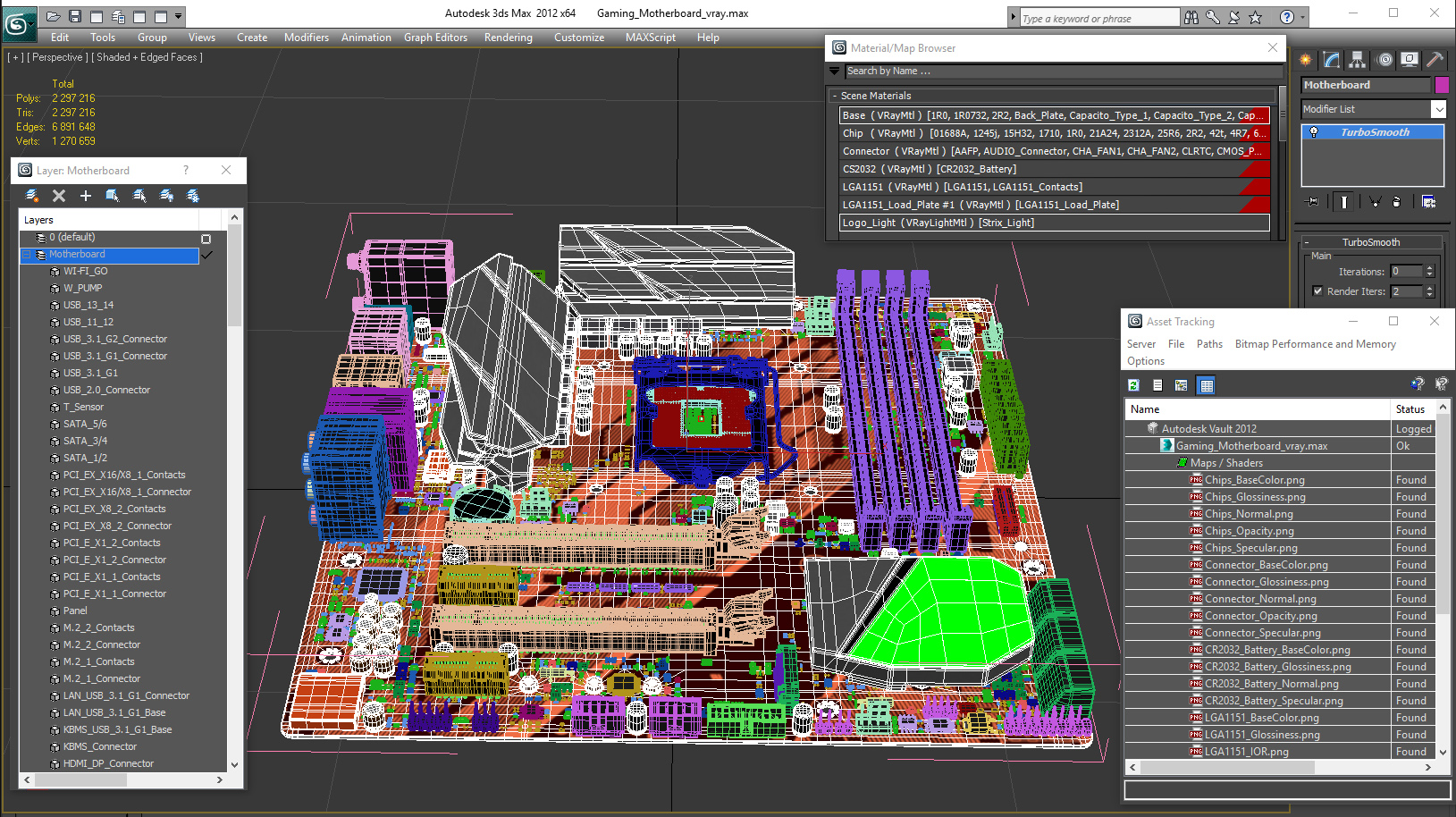 3D Gaming Motherboard model