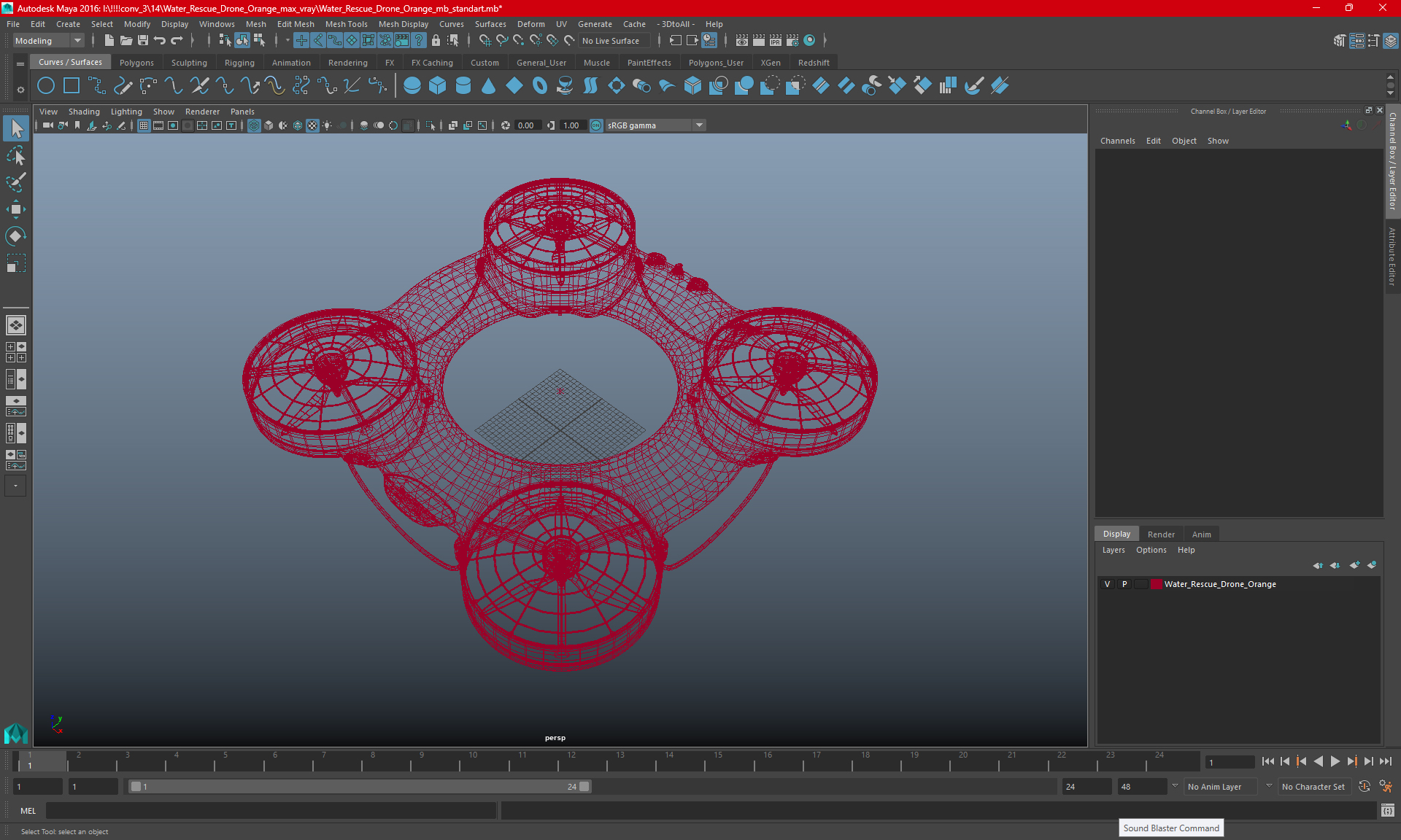 3D model Water Rescue Drone Orange