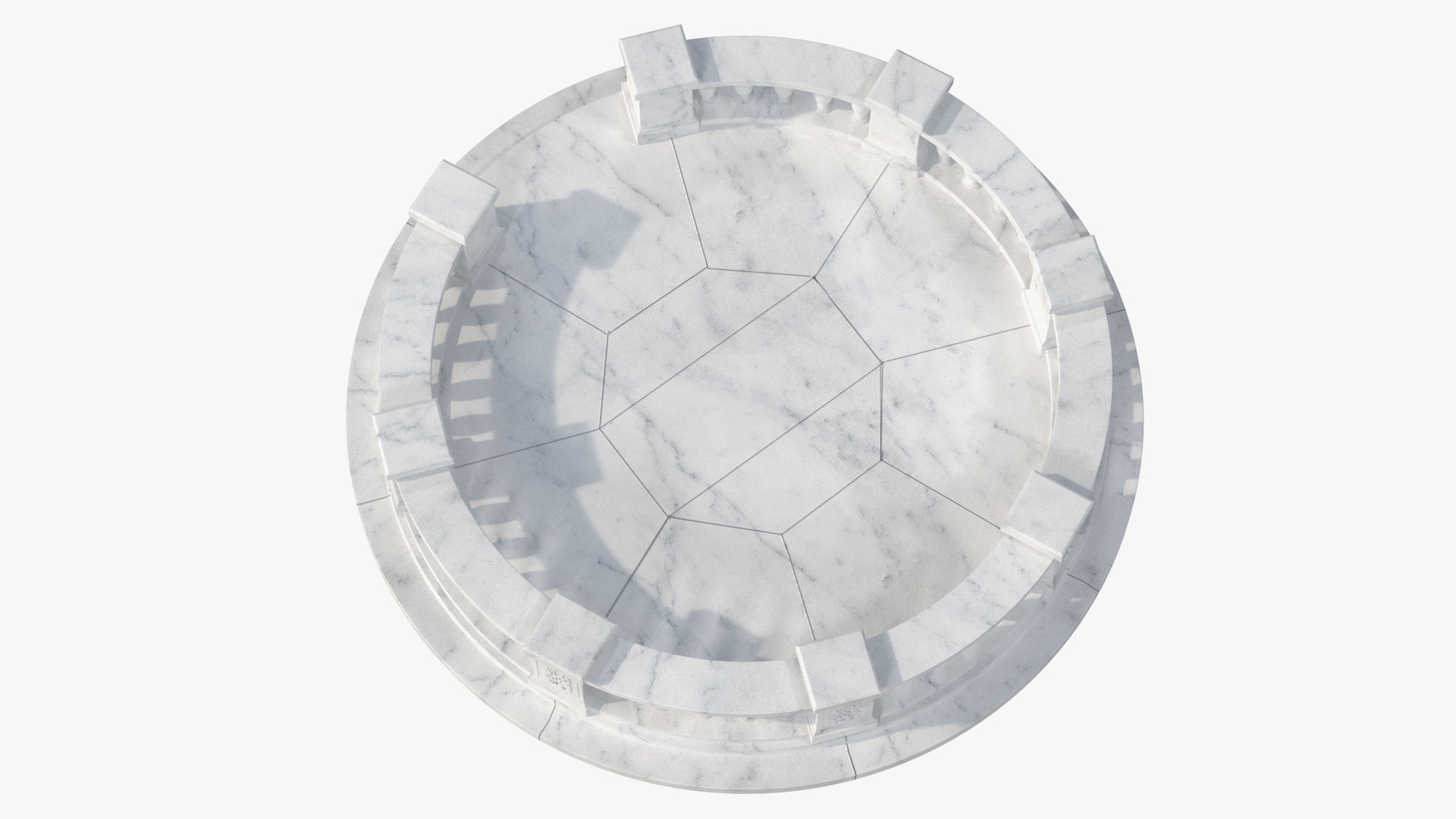 3D Round Marble Balustrade model