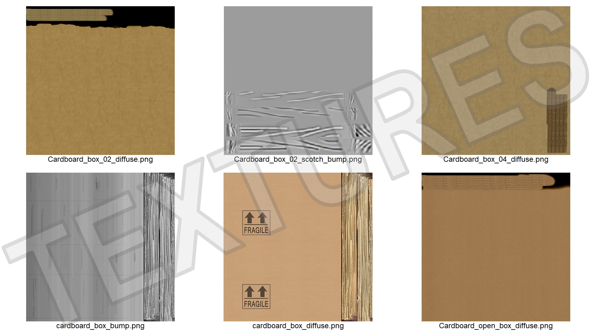 3D Cardboard Boxes Stack