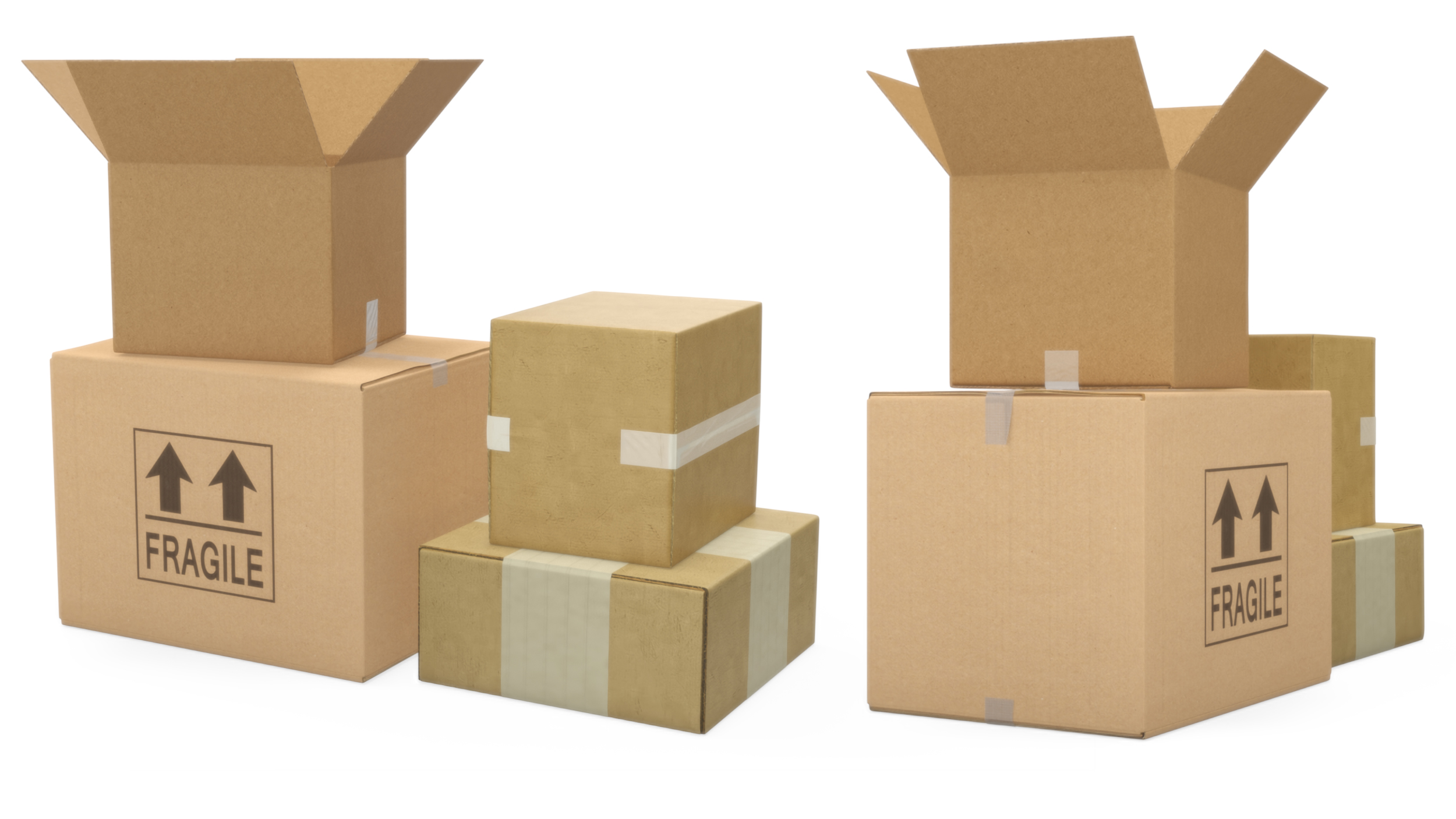 3D Cardboard Boxes Stack