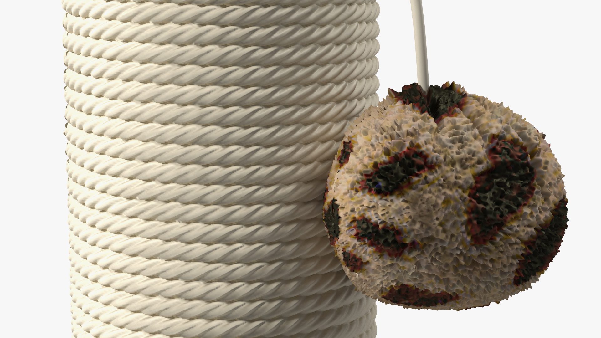 3D Sisal Rope Cat Scratching Post with Ball Spots