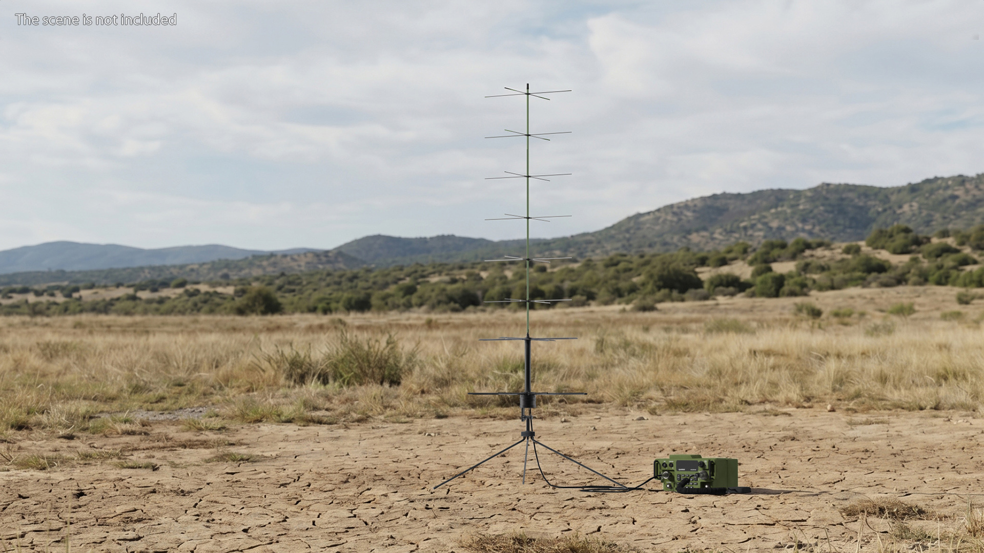 Radio AN-PRC-117G Falcon III with SATCOM Antenna Game Ready, view 2