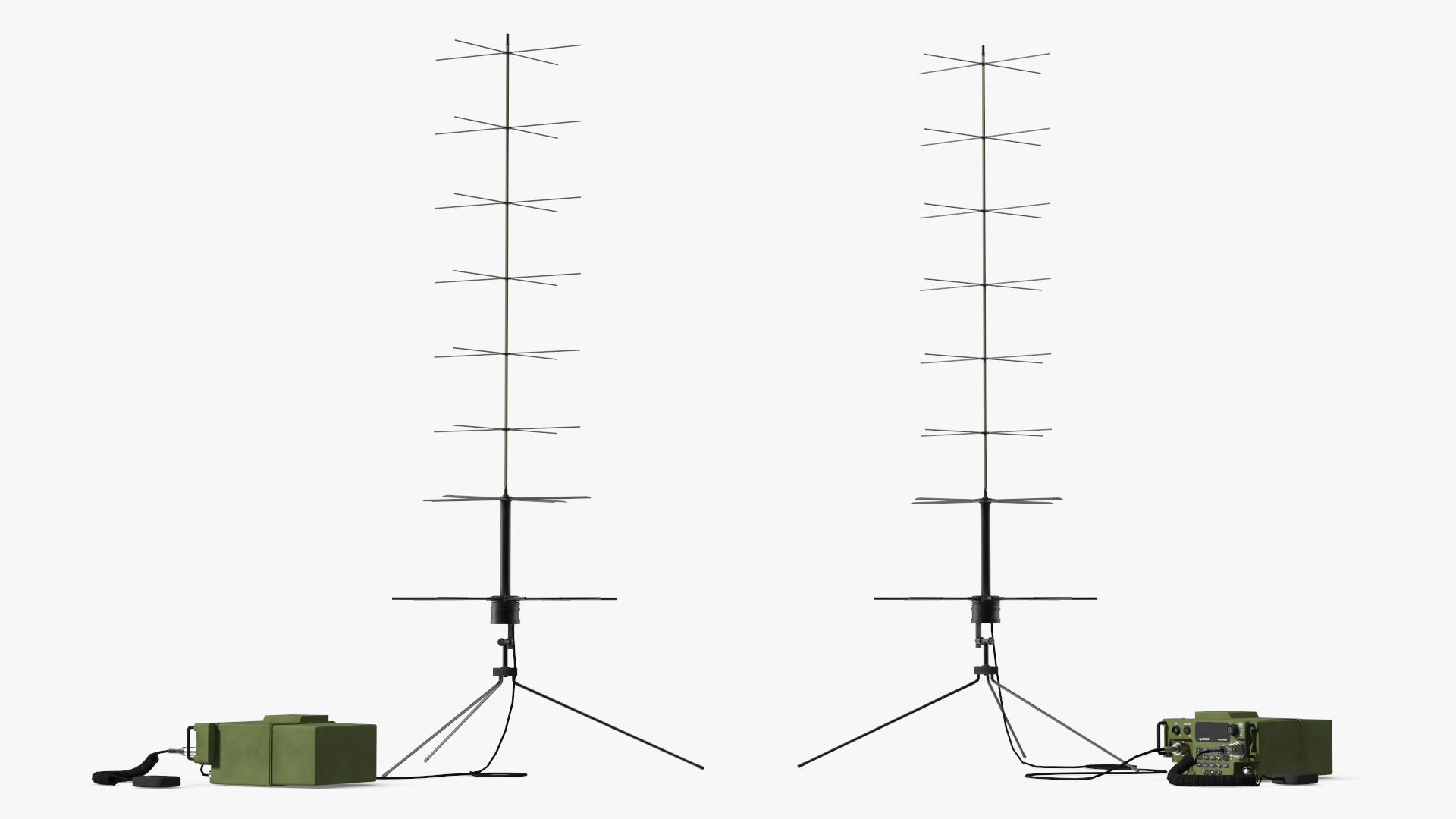 Radio AN-PRC-117G Falcon III with SATCOM Antenna Game Ready, view 4