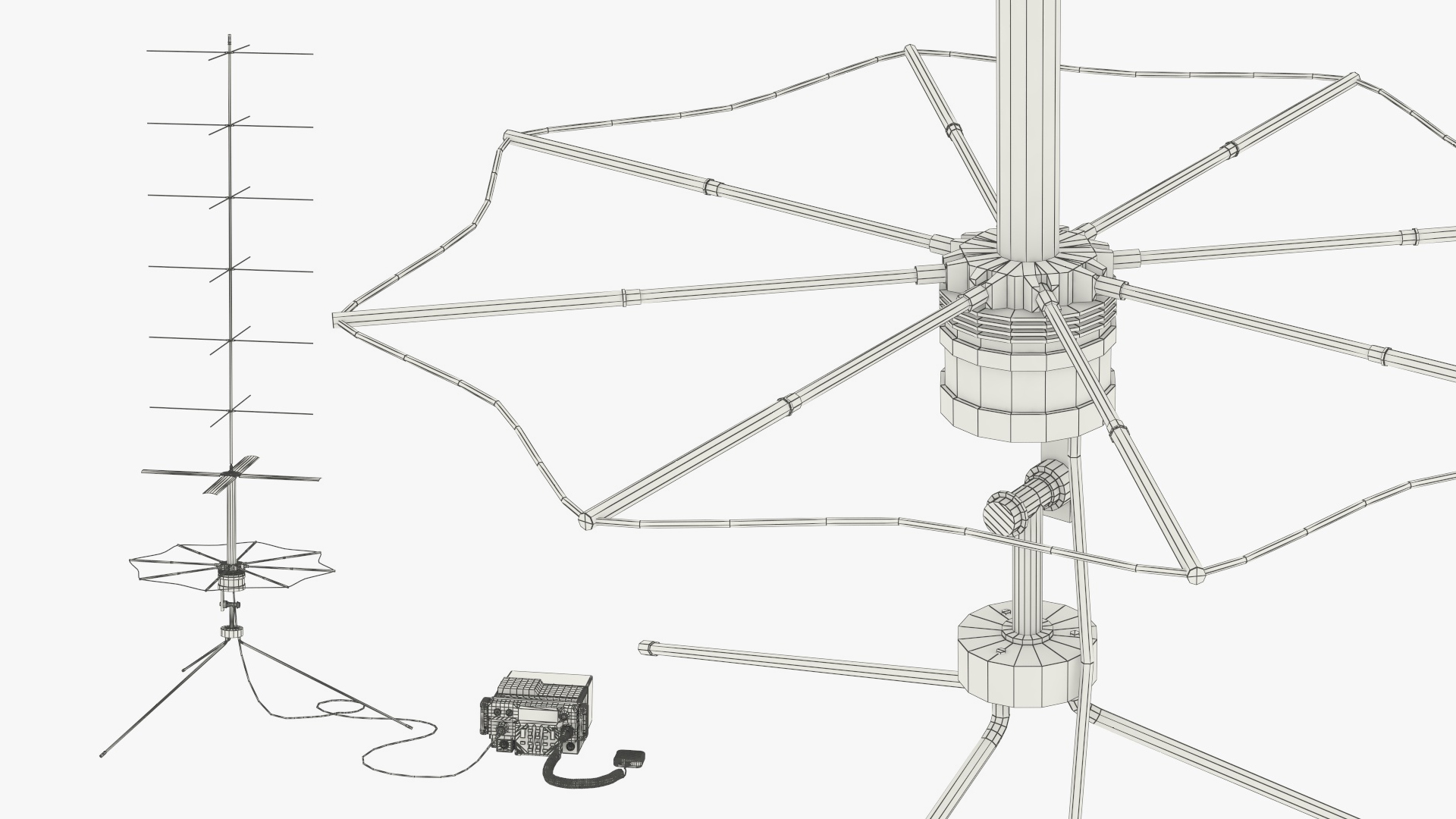 Radio AN-PRC-117G Falcon III with SATCOM Antenna Game Ready, view 9