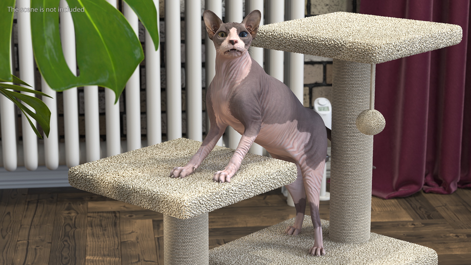 3D model Cat Tree 3-Level with Cat