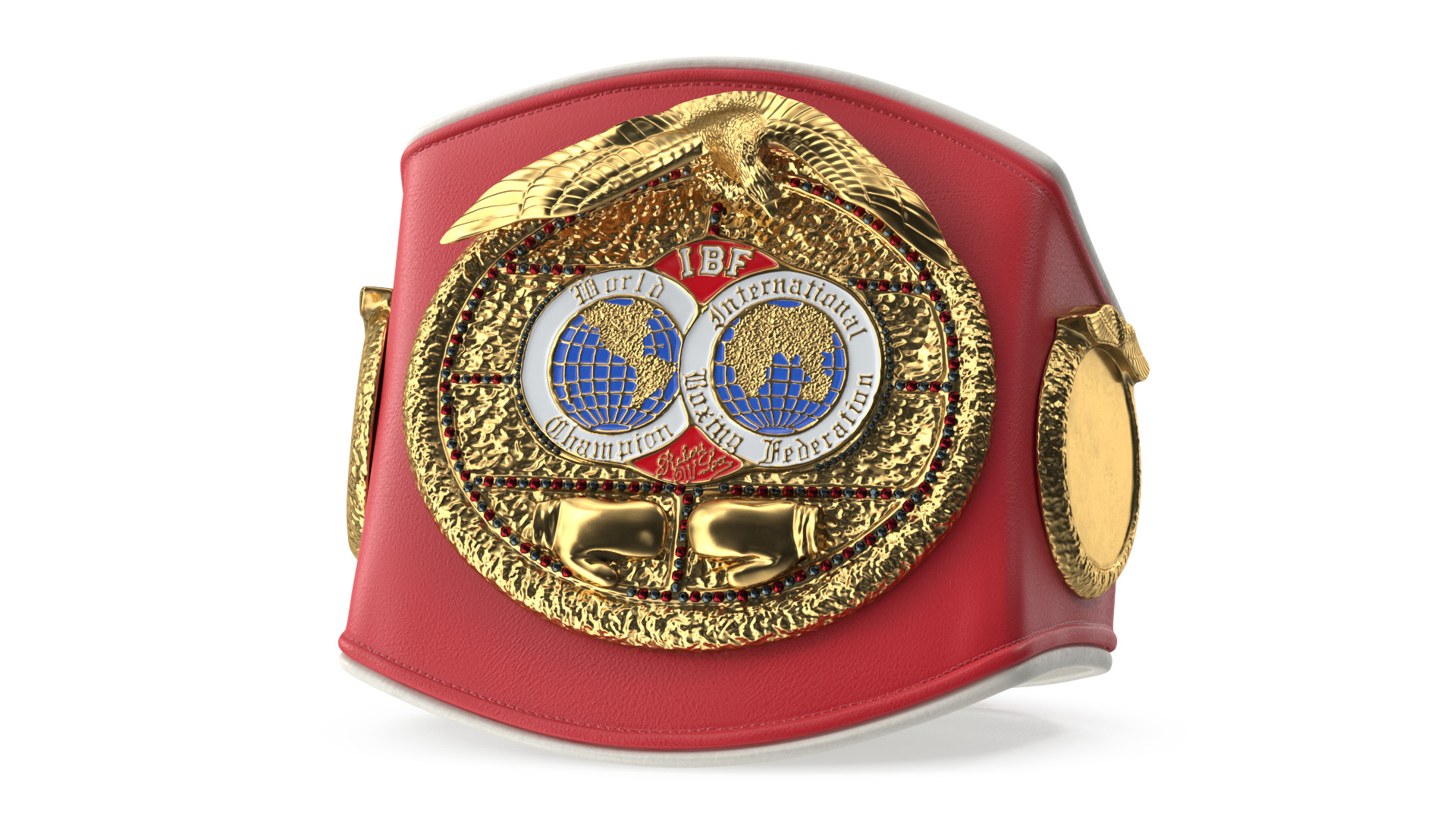 3D IBF Championship Belt Folded whith Fur model