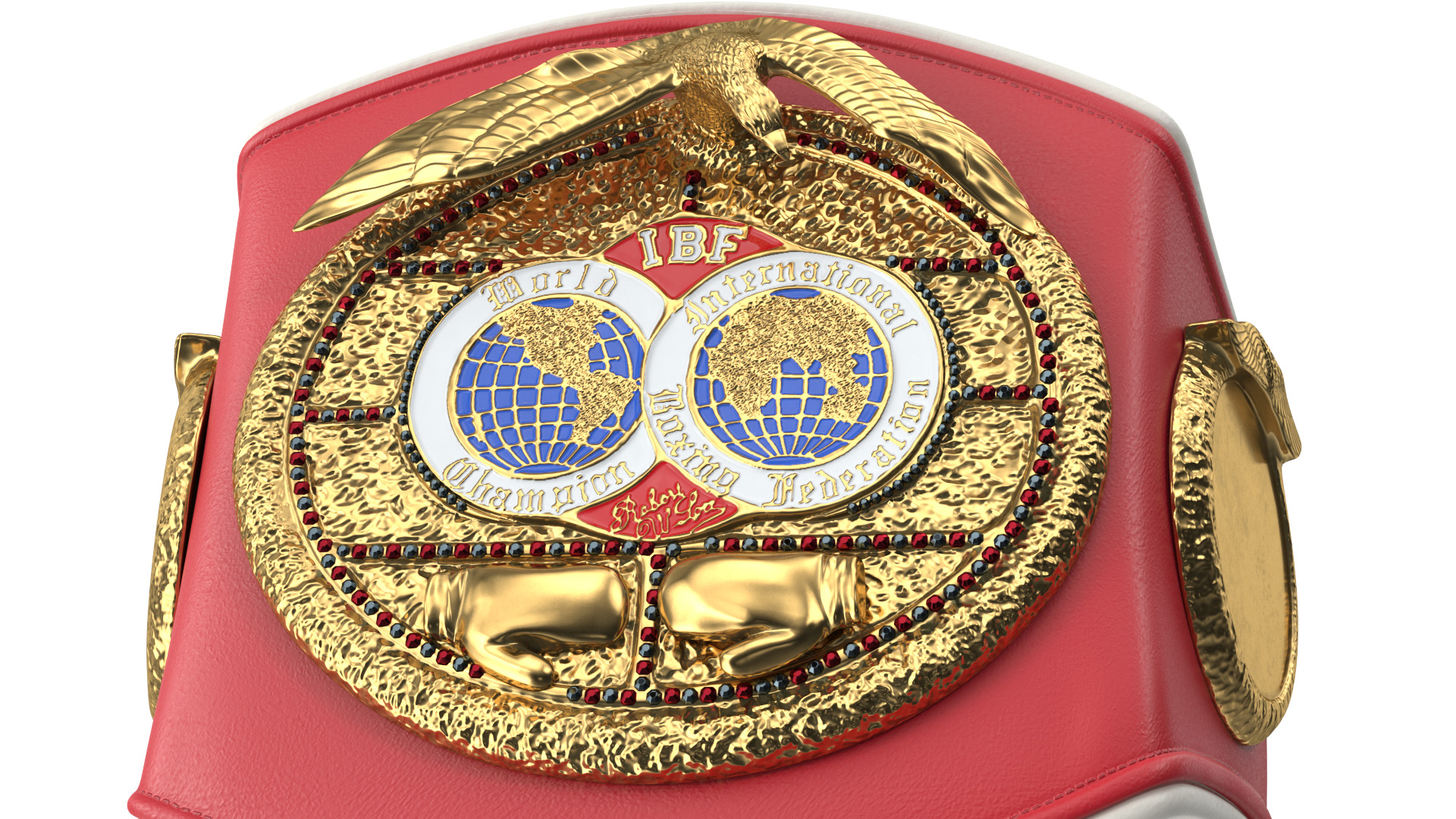 3D IBF Championship Belt Folded whith Fur model